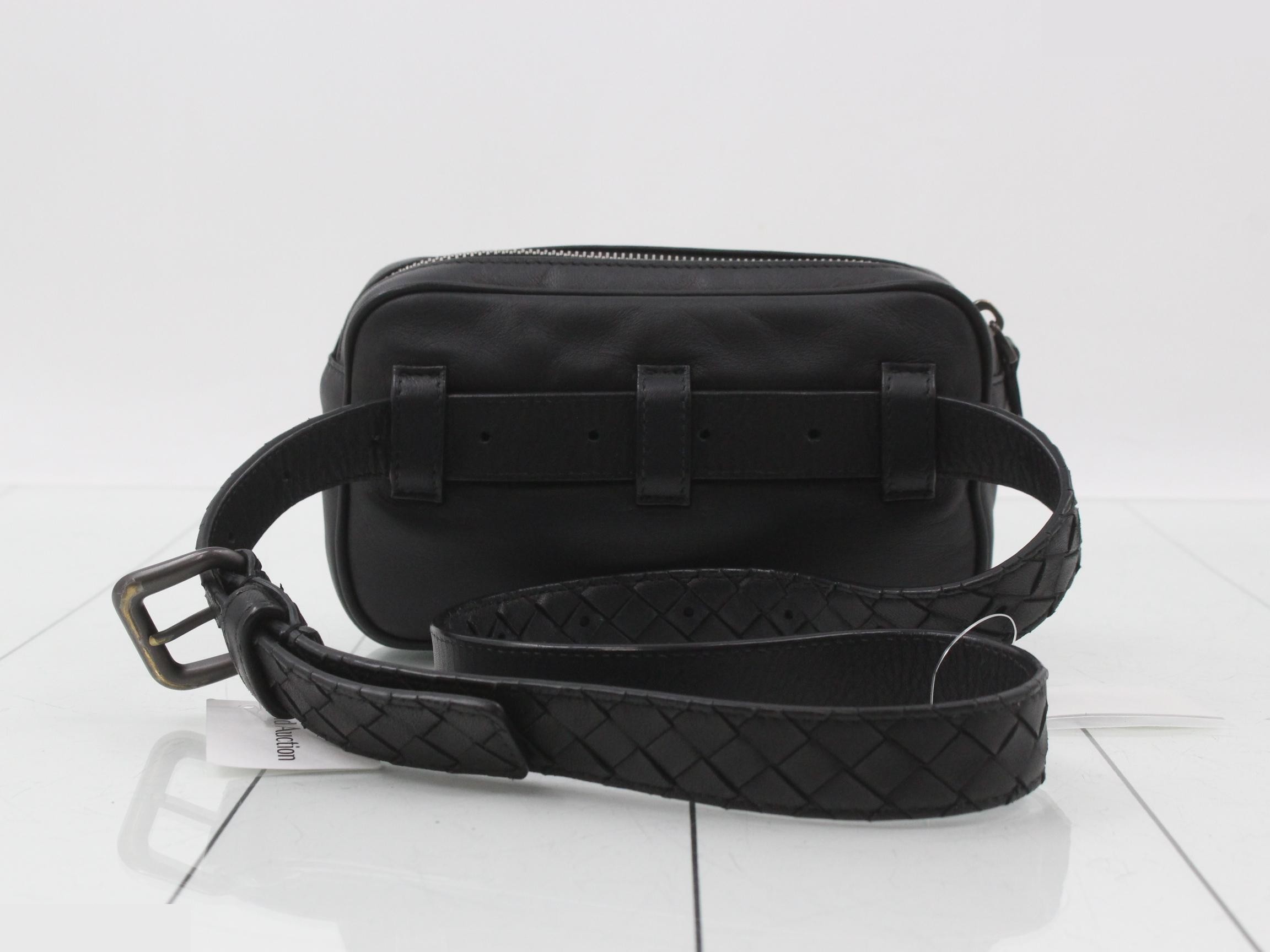 Leather body bag/waist bag, black — view 2