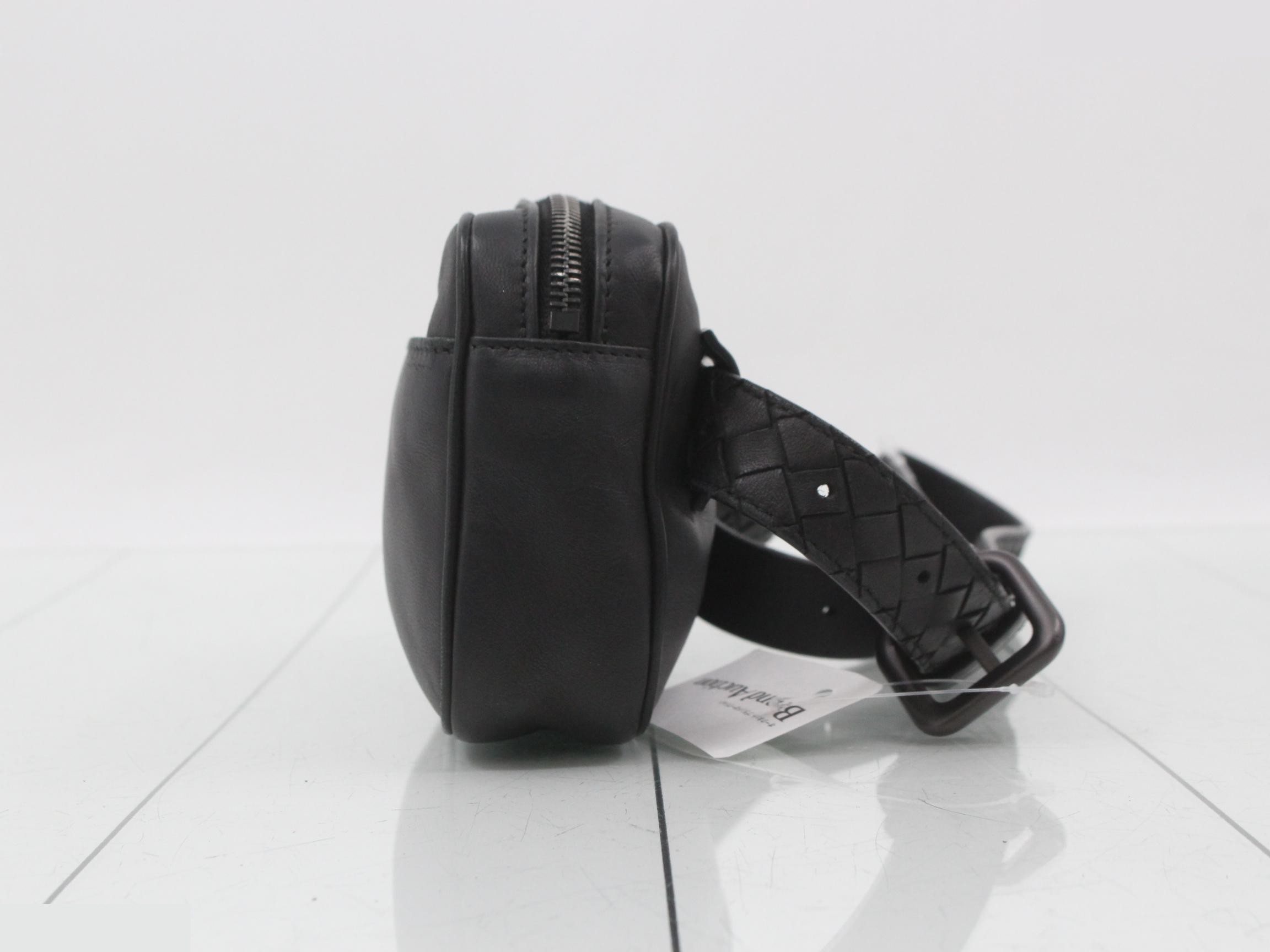 Leather body bag/waist bag, black — view 3