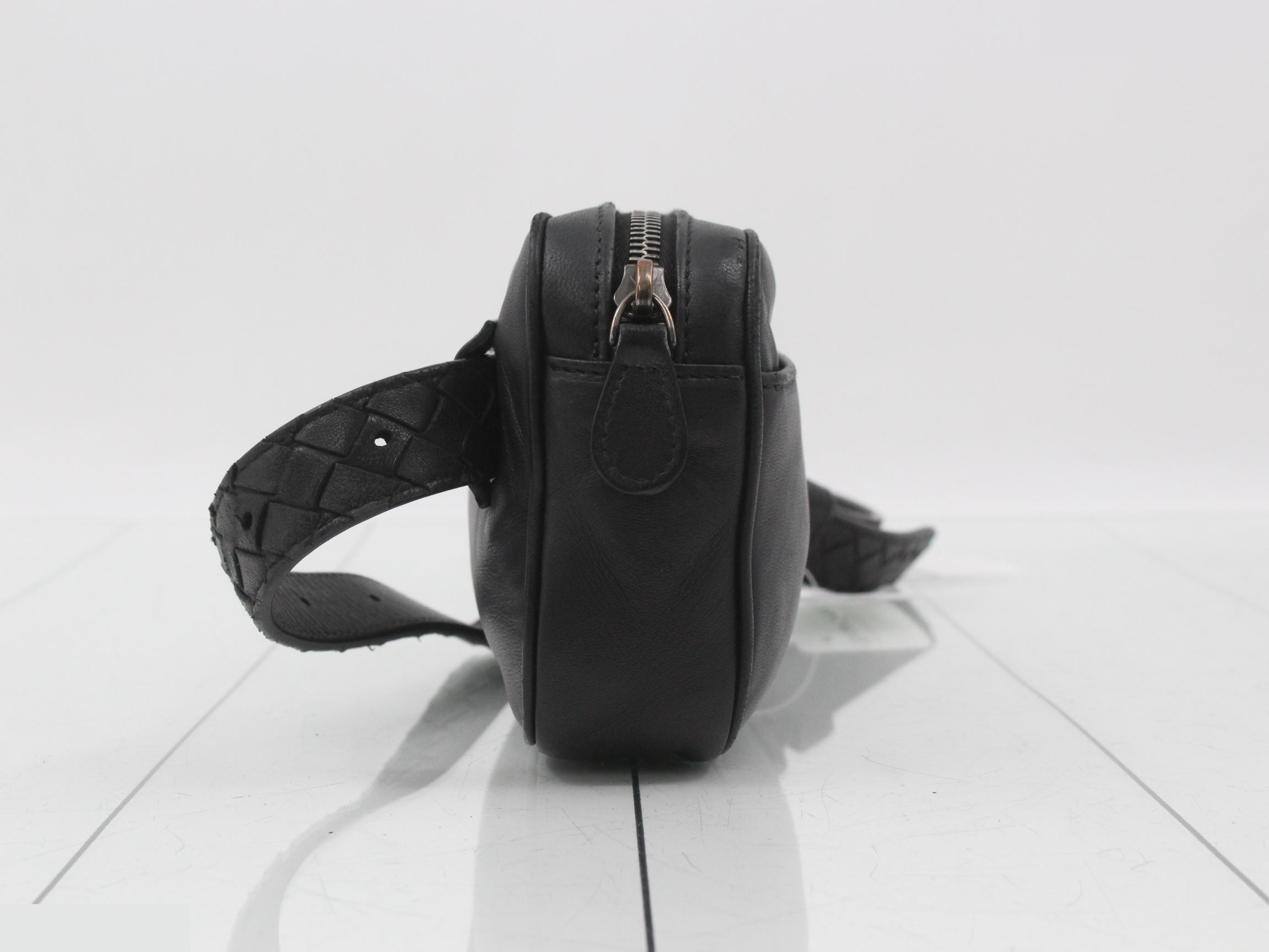 Leather body bag/waist bag, black — view 4
