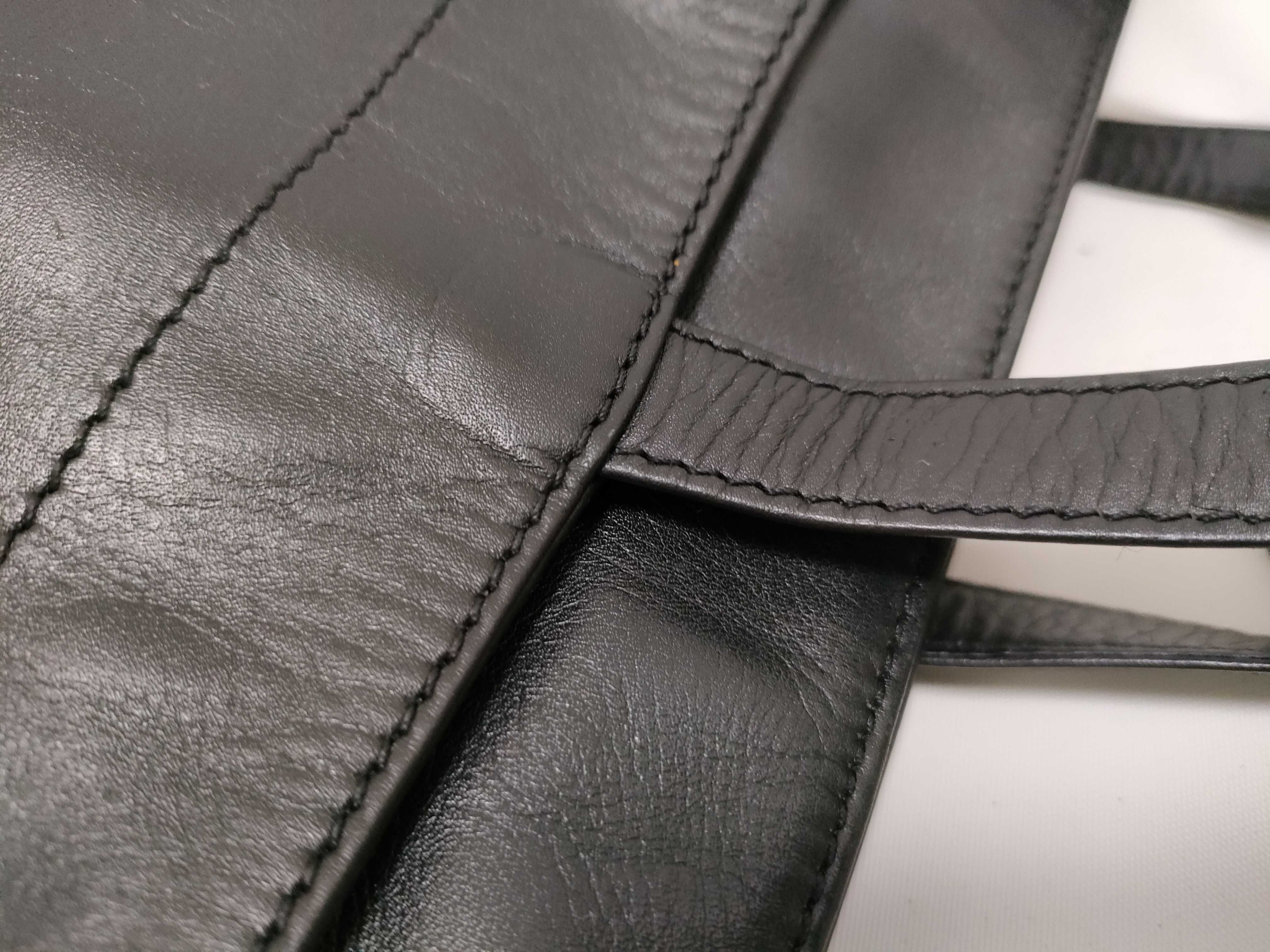 Anagram Leather Tote Bag with Padlock (Black) and Key Clochette — view 5