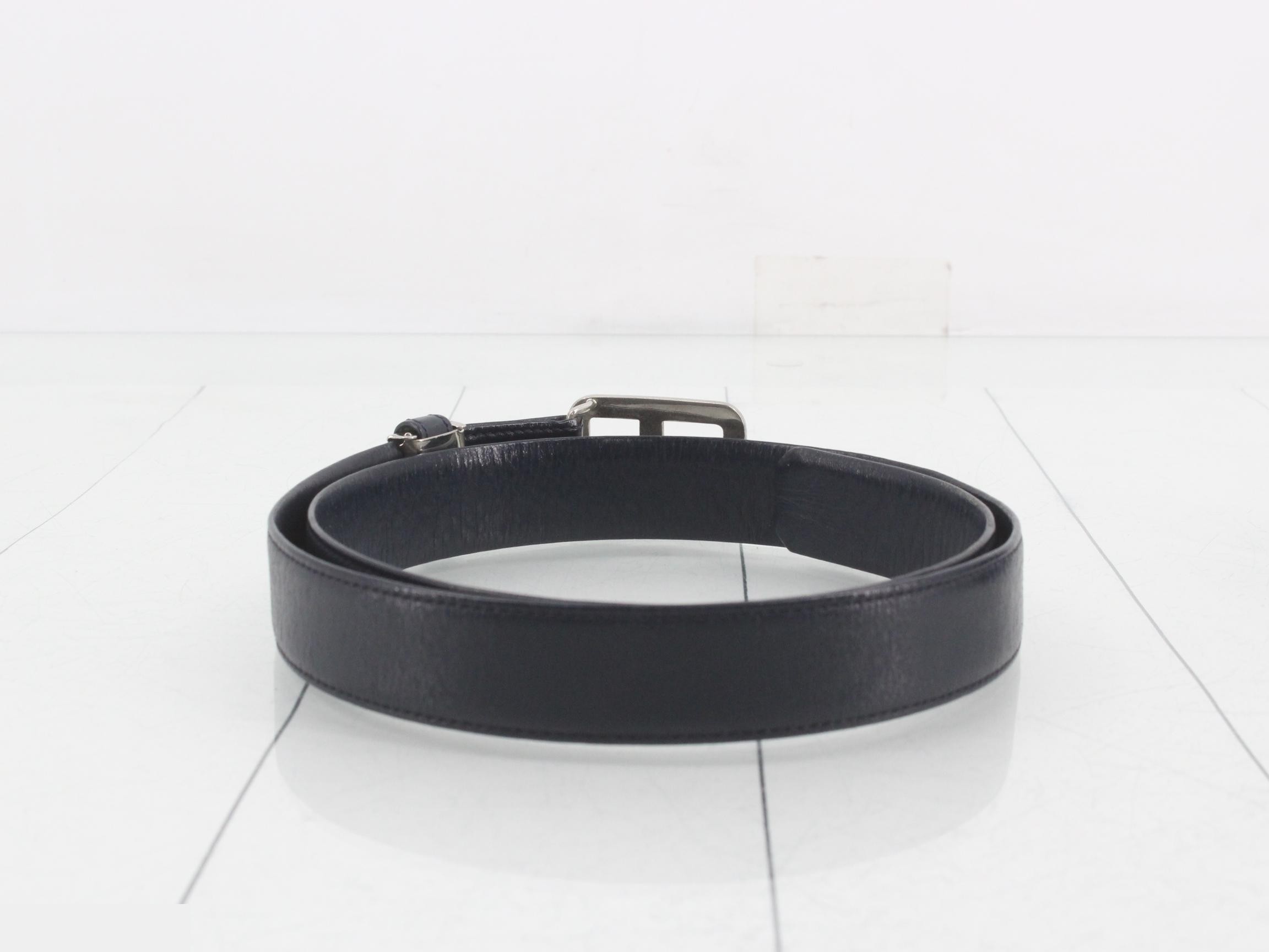 belt, leather, navy — view 2