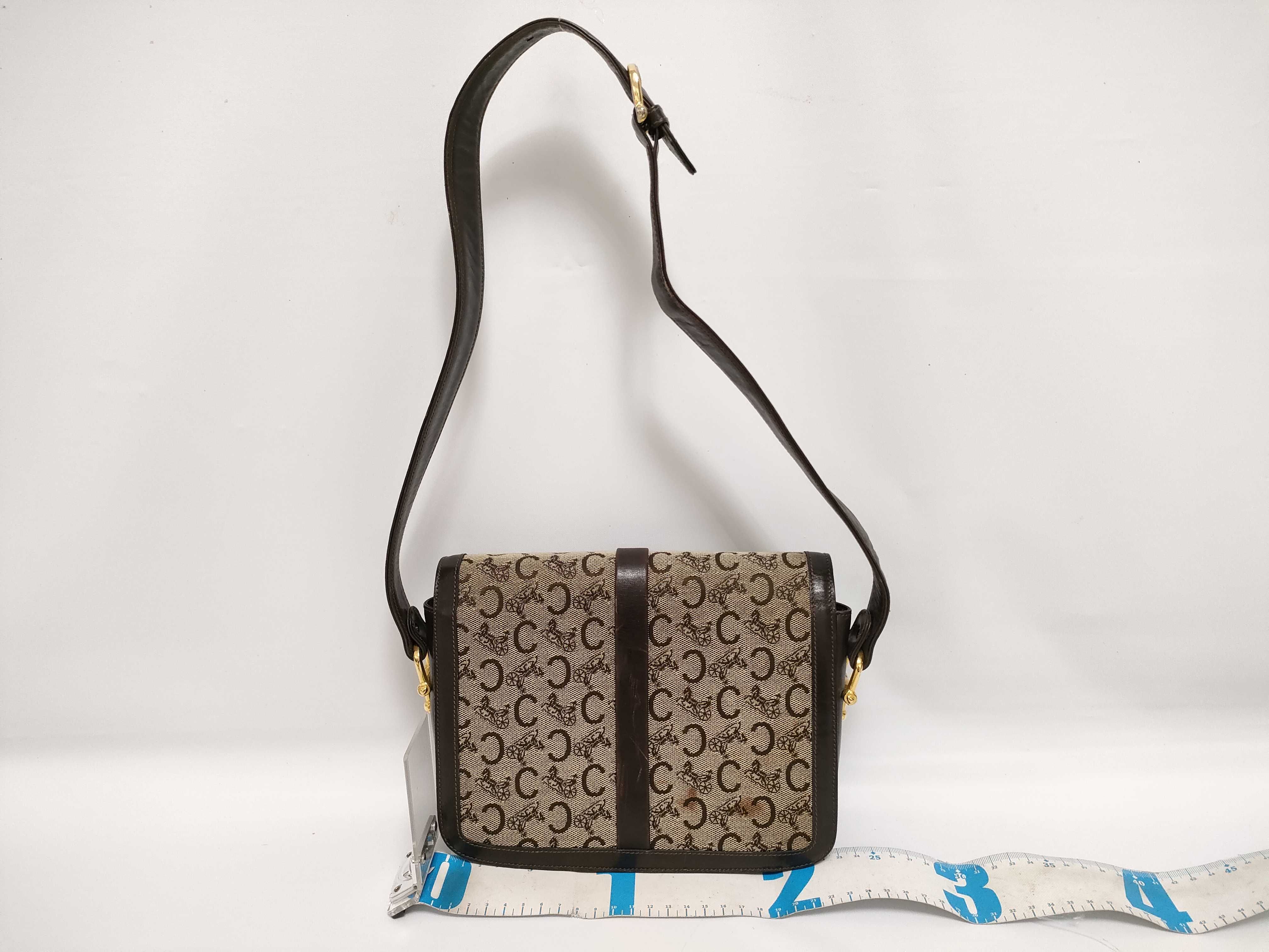 Sulky Carriage Hardware Canvas x Leather Shoulder Bag Brown Shoulder Bag — view 2
