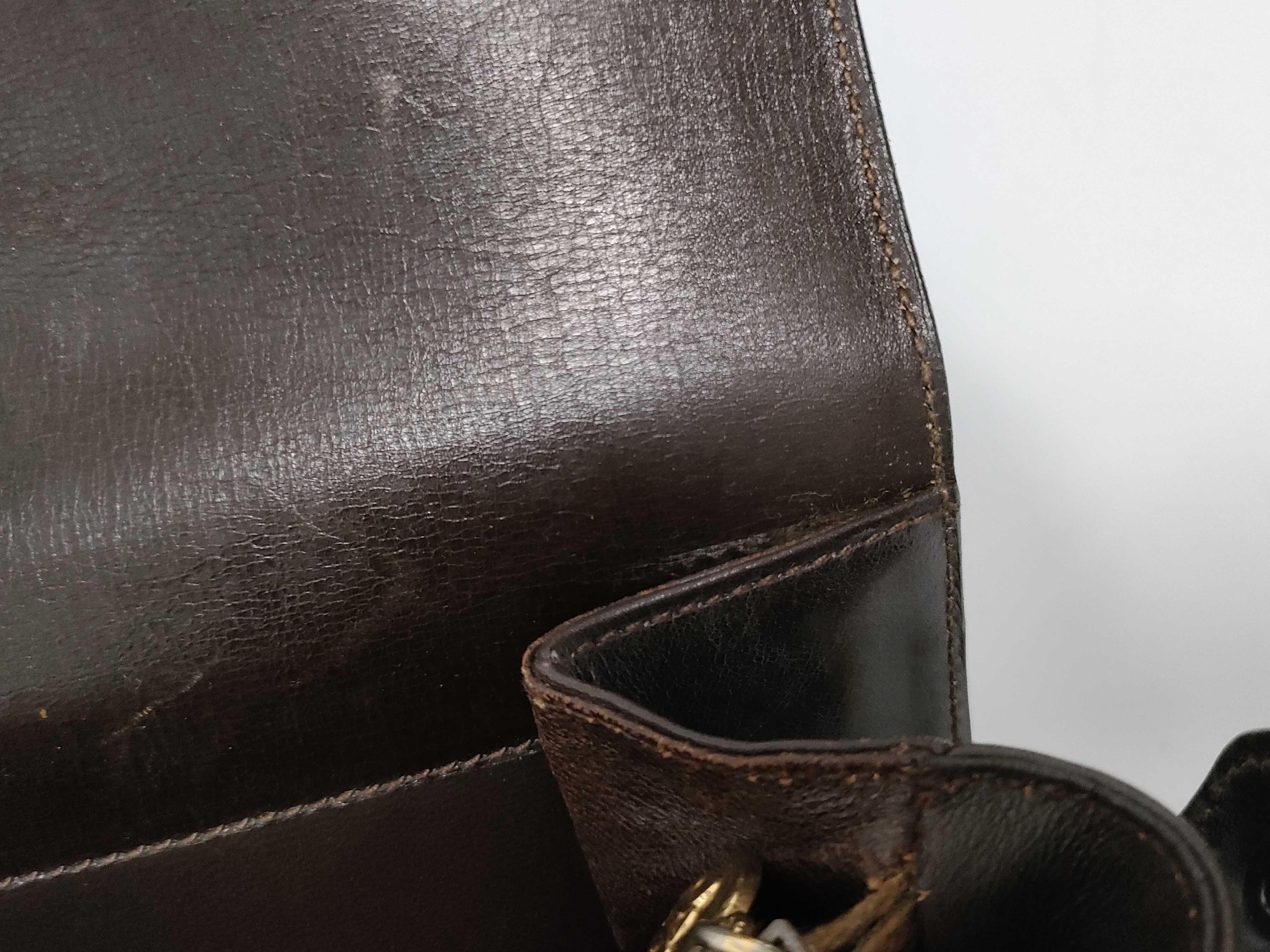 Sulky Carriage Hardware Canvas x Leather Shoulder Bag Brown Shoulder Bag — view 12