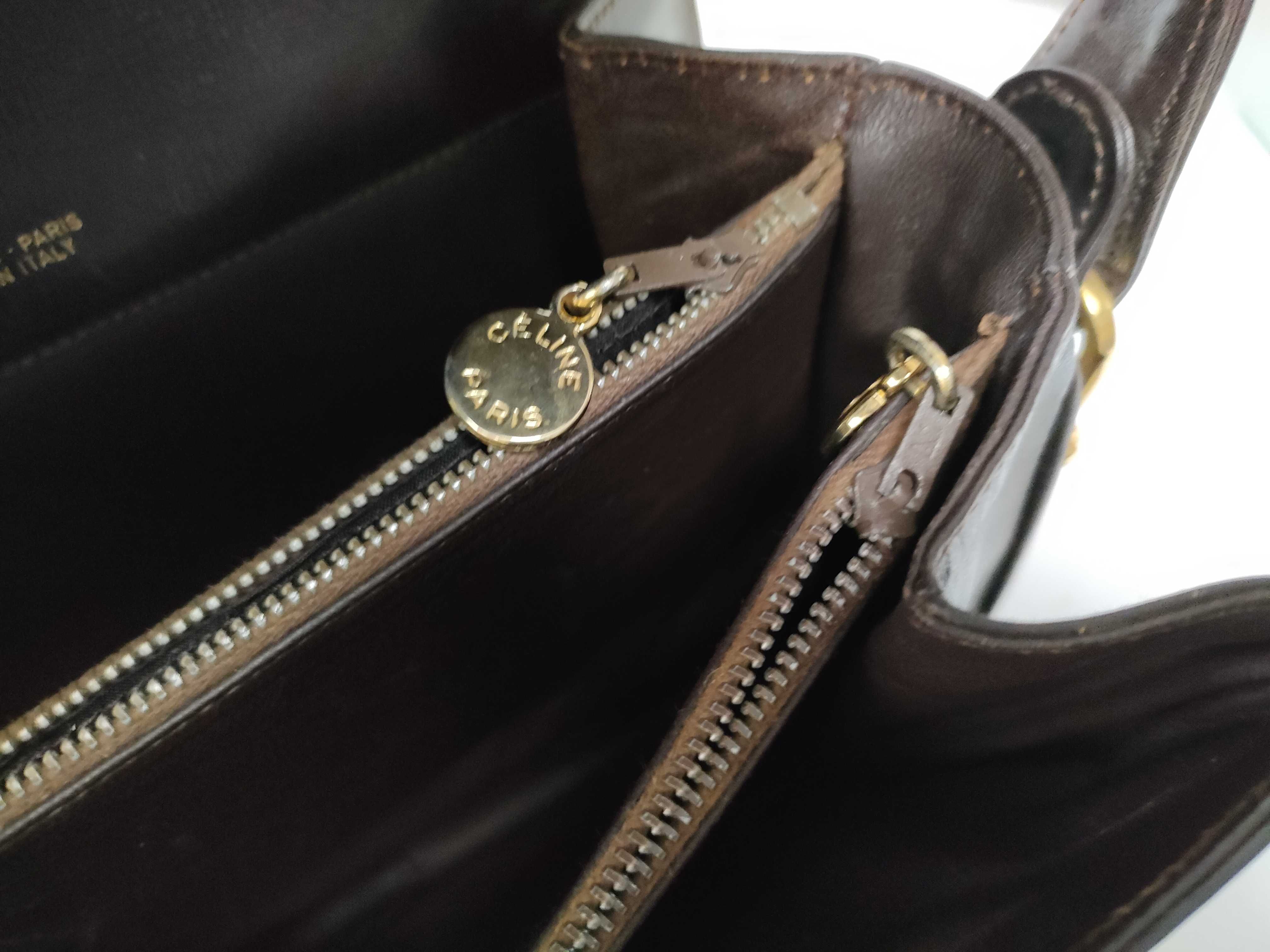 Sulky Carriage Hardware Canvas x Leather Shoulder Bag Brown Shoulder Bag — view 15
