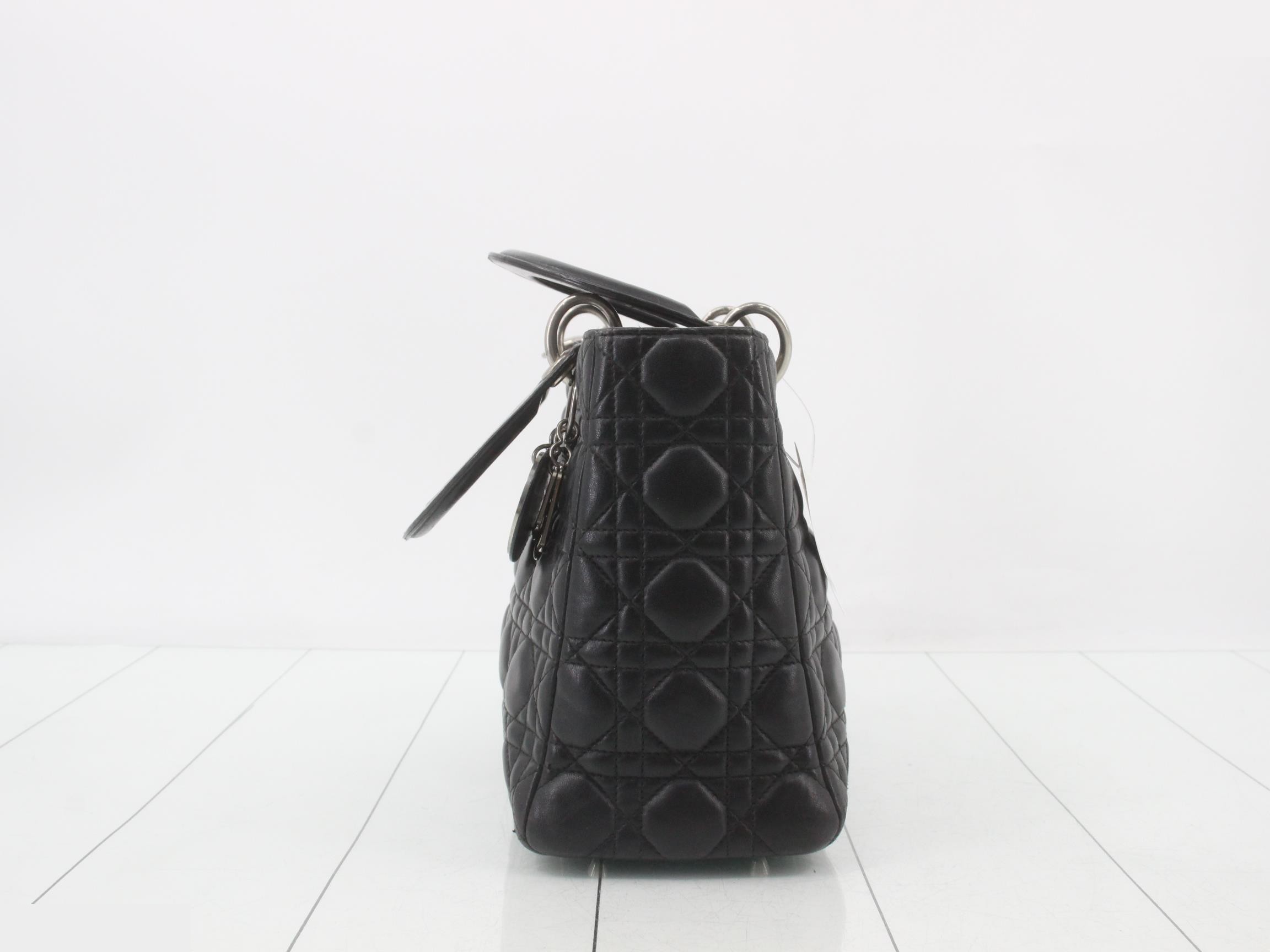 Lady Dior Cannage Lambskin 2-Way Handbag — view 3