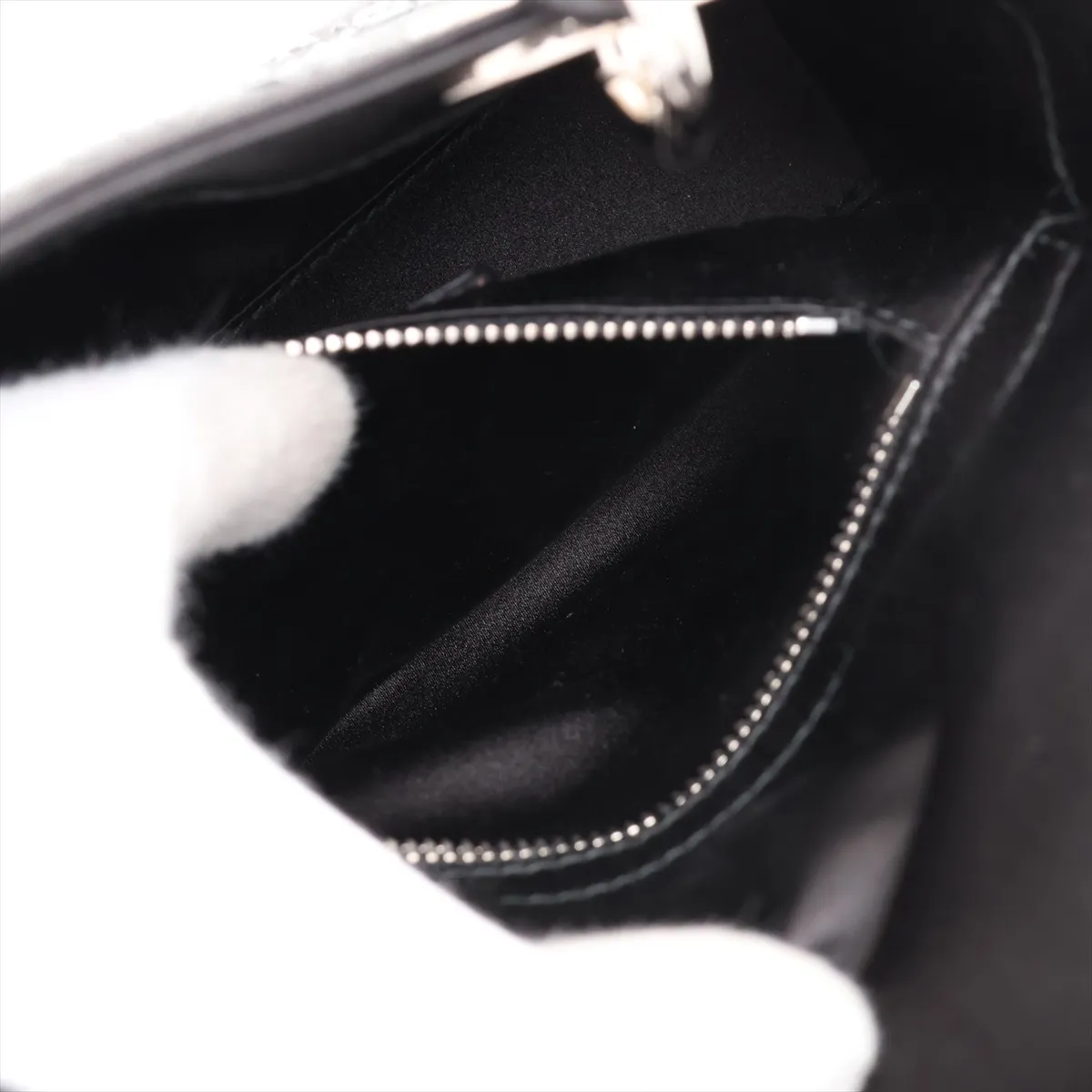 Cannage Lady Dior Mini Satin 2-Way Handbag, Black — view 9