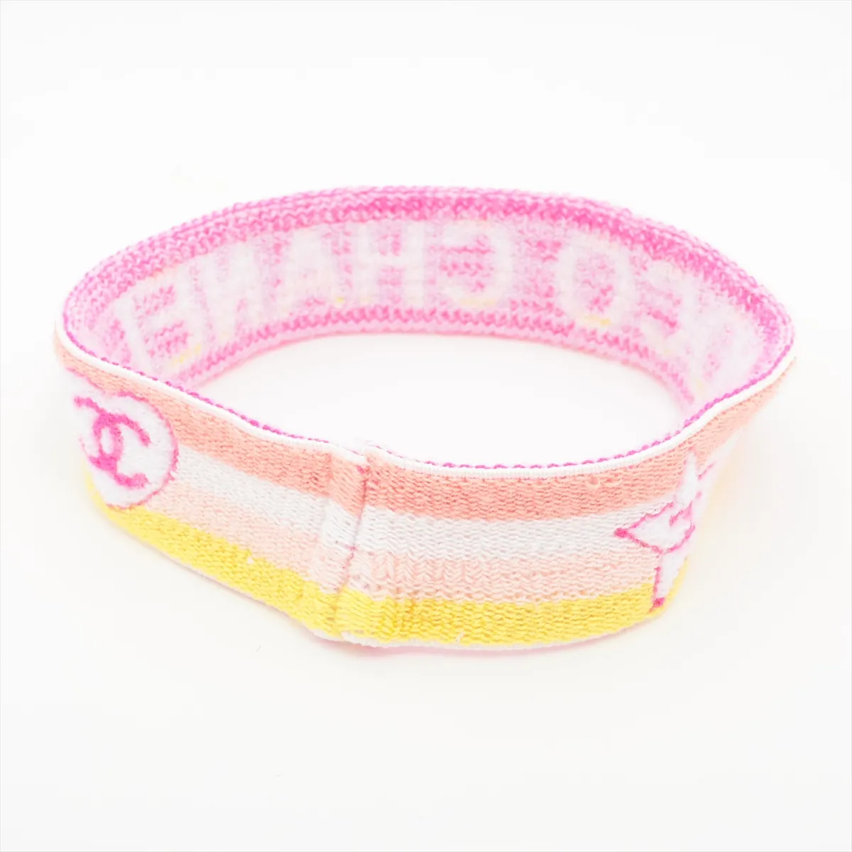 Coco Mark Logo Hairband, Fabric, Pink x Yellow, — view 2