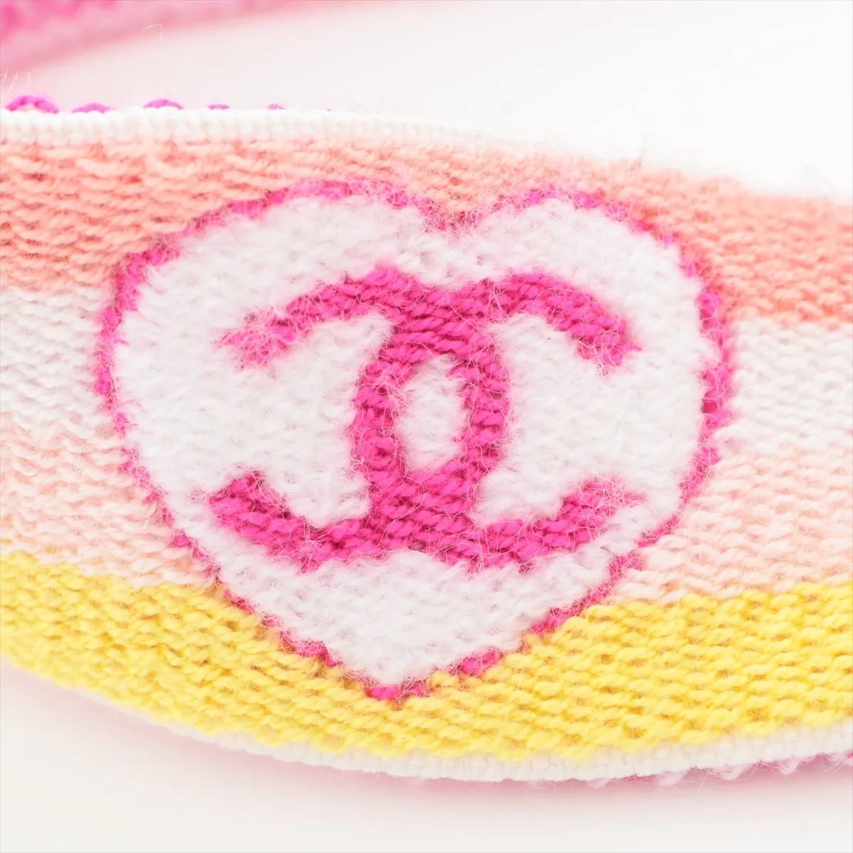 Coco Mark Logo Hairband, Fabric, Pink x Yellow, — view 3