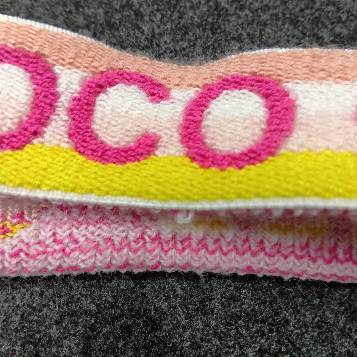 Coco Mark Logo Hairband, Fabric, Pink x Yellow, — view 4