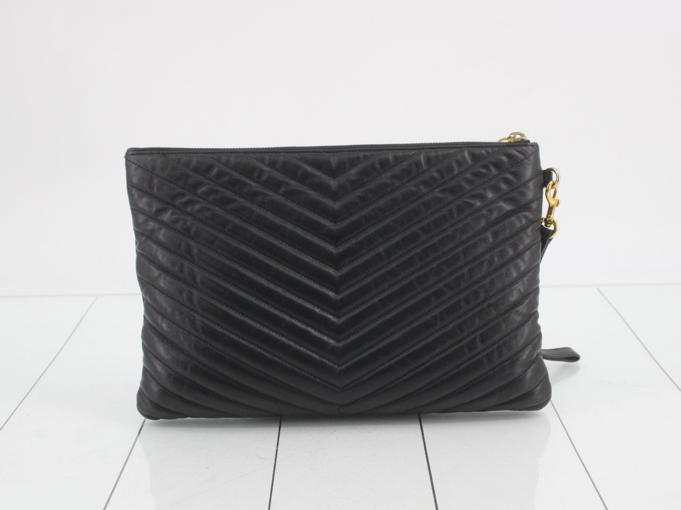 V-stitch clutch bag — view 2