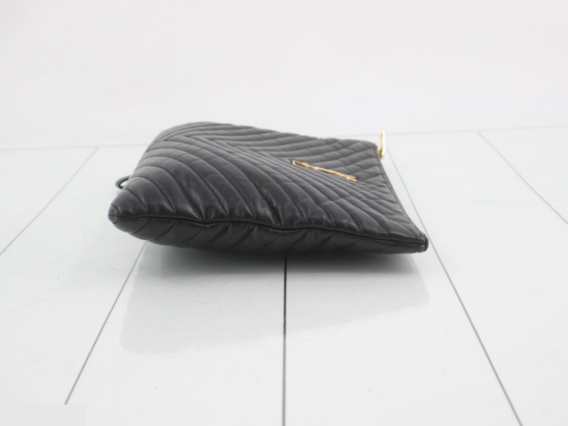 V-stitch clutch bag — view 3
