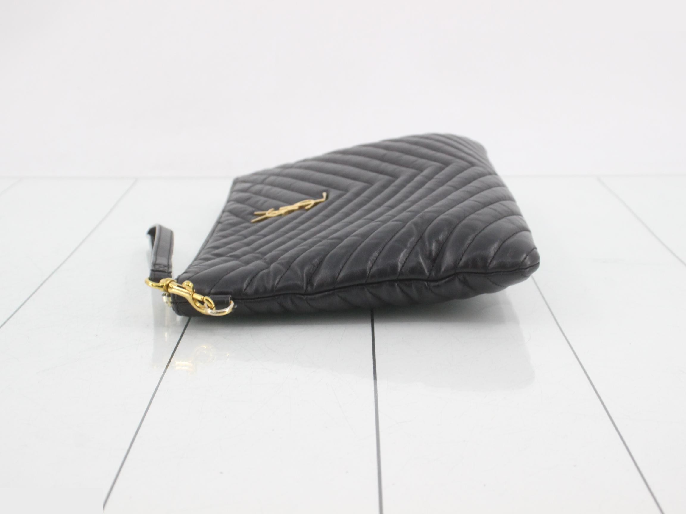 V-stitch clutch bag — view 4