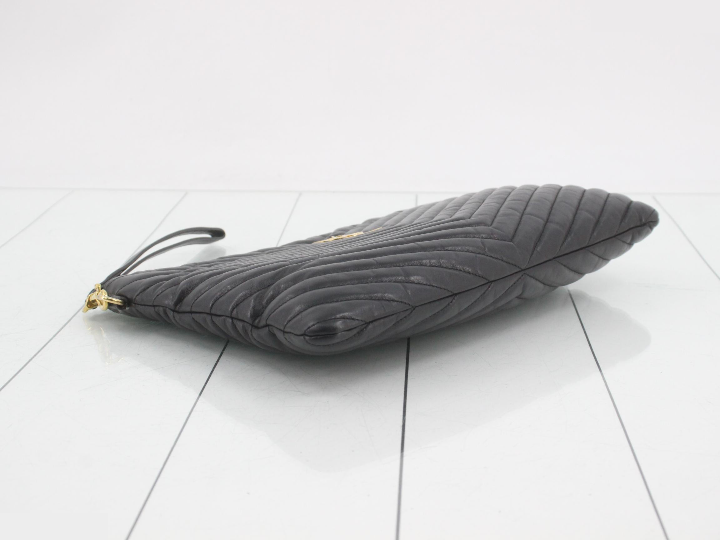 V-stitch clutch bag — view 5