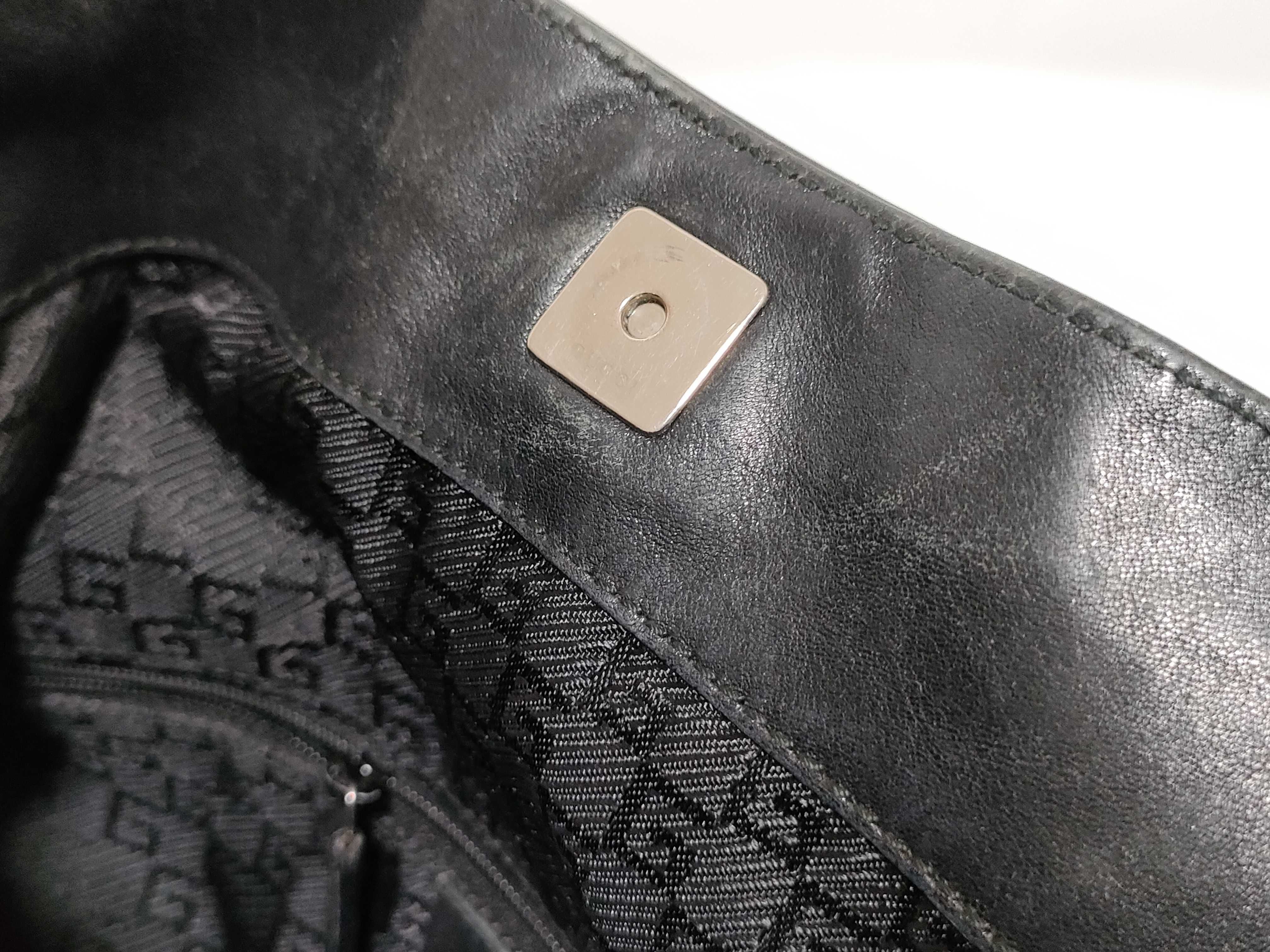 Bamboo 001・4095 Leather Bamboo Black Shoulder Bag — view 12