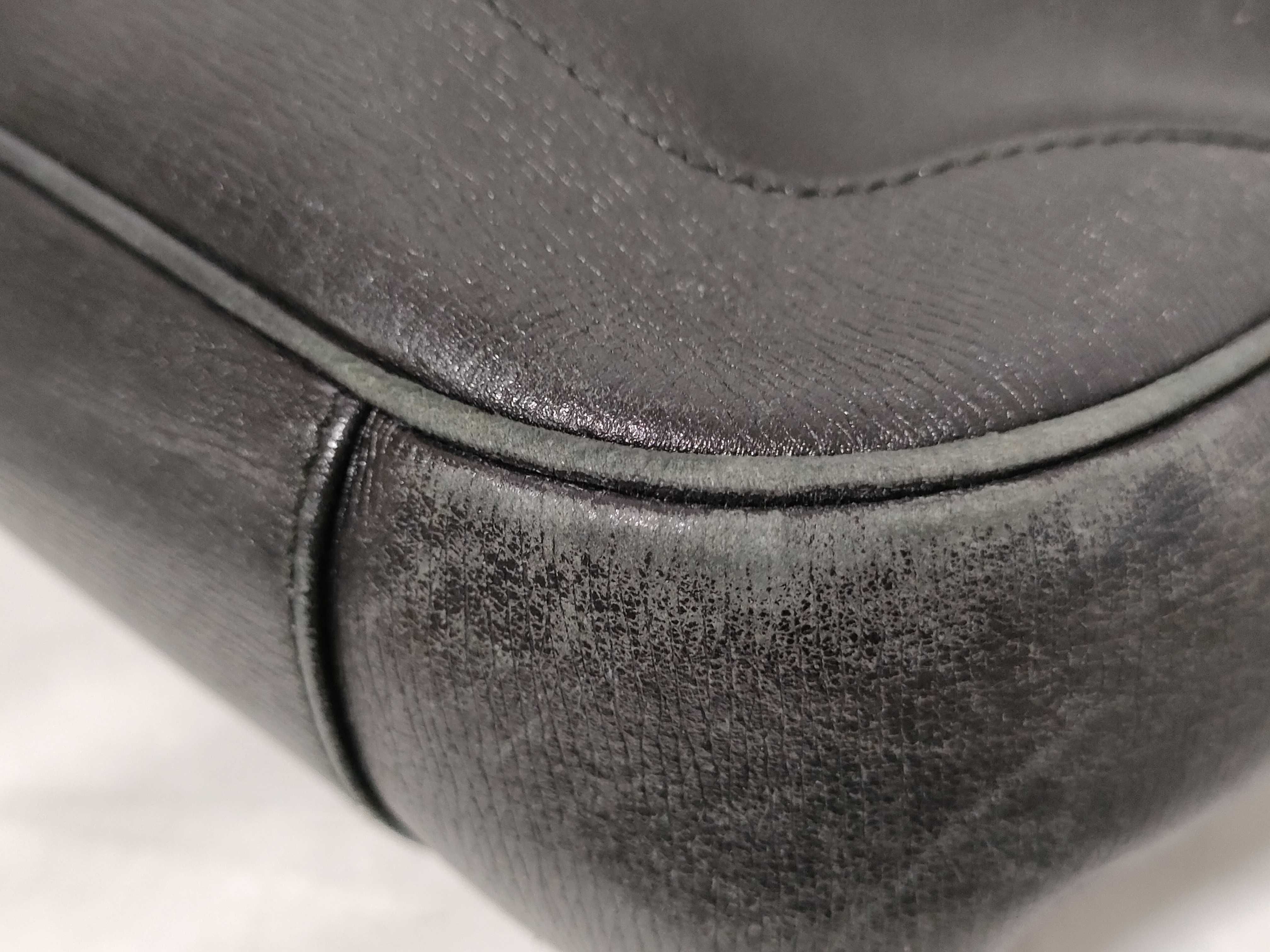 Bamboo 001・4095 Leather Bamboo Black Shoulder Bag — view 6