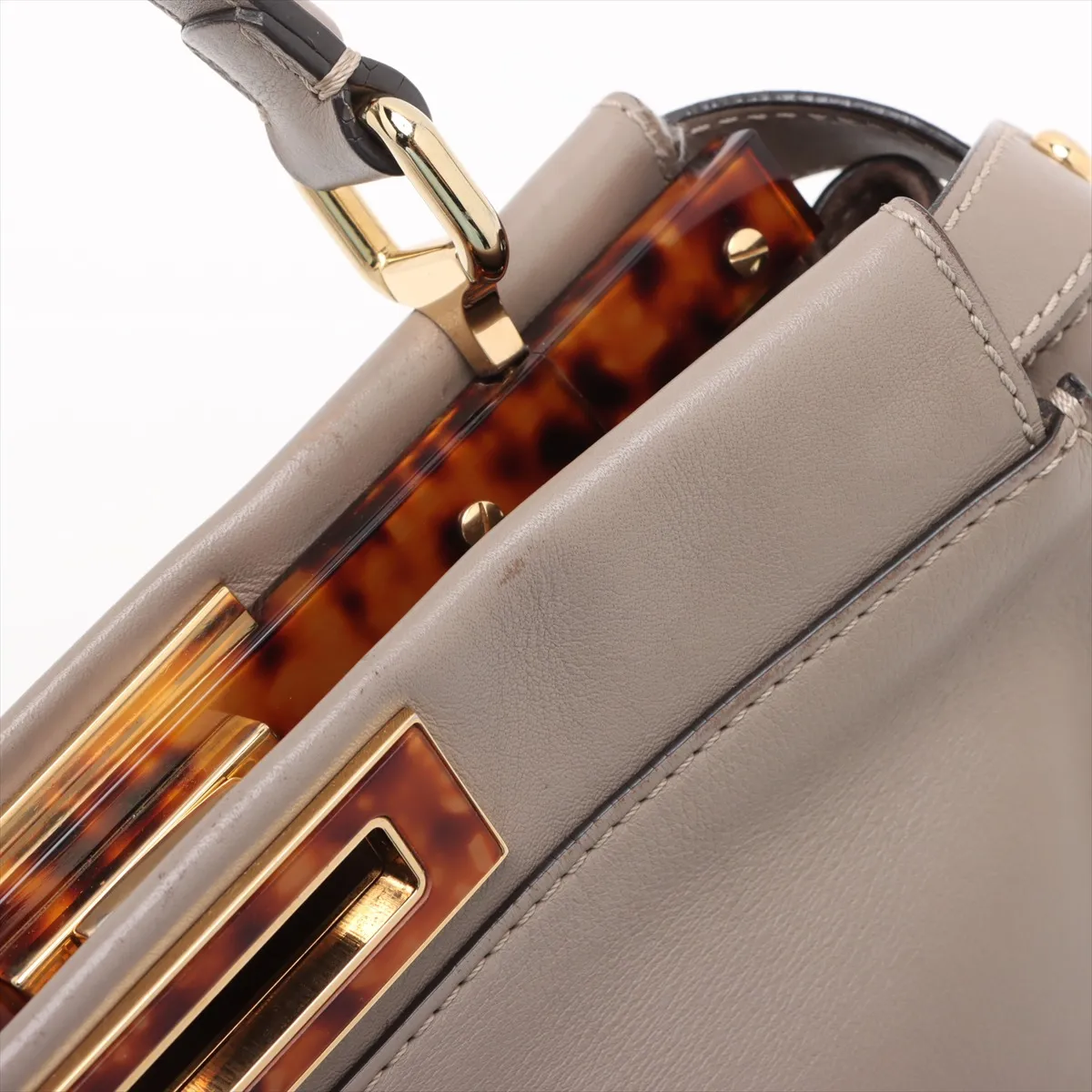 Peekaboo Regular Leather 2WAY Handbag Greige 8BN290 — view 11