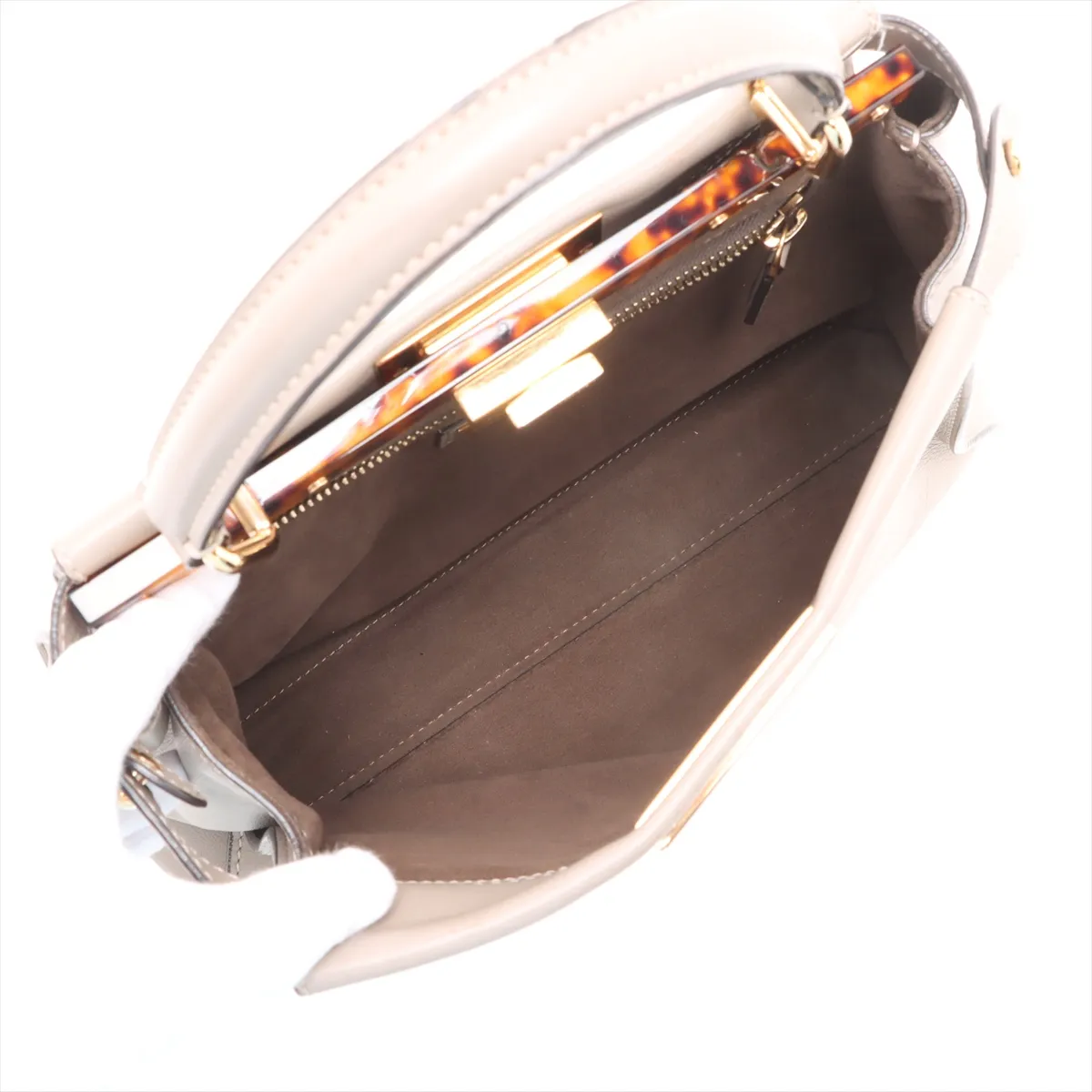 Peekaboo Regular Leather 2WAY Handbag Greige 8BN290 — view 8