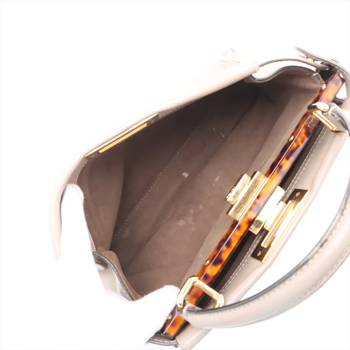 Peekaboo Regular Leather 2WAY Handbag Greige 8BN290 — view 9