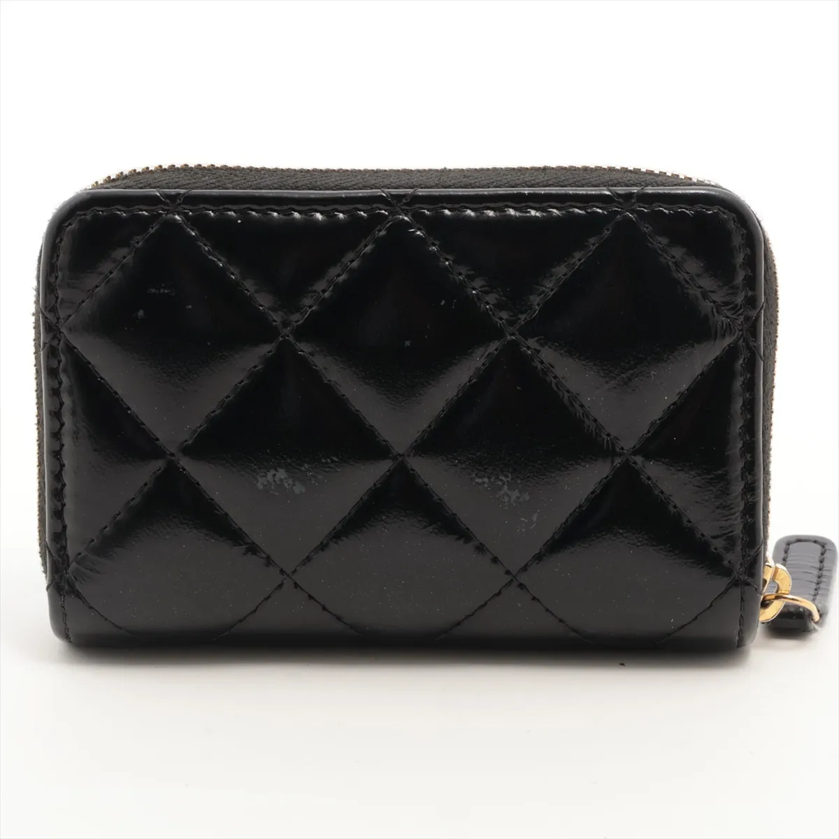 Matelasse Lambskin Coin Case Black Gold Hardware NMG1CUTA — view 2