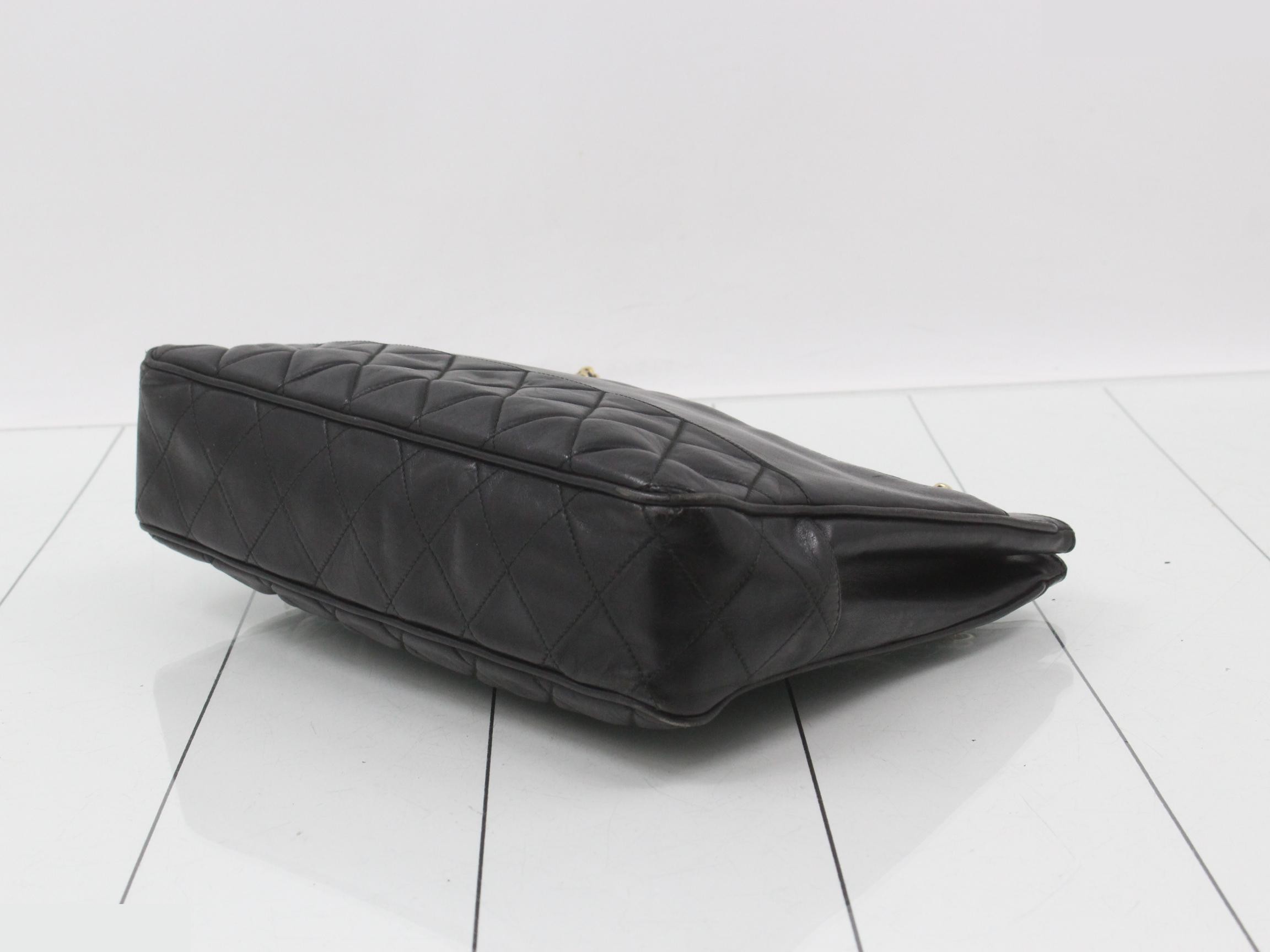 Lambskin Chain Shoulder Tote Bag — view 6