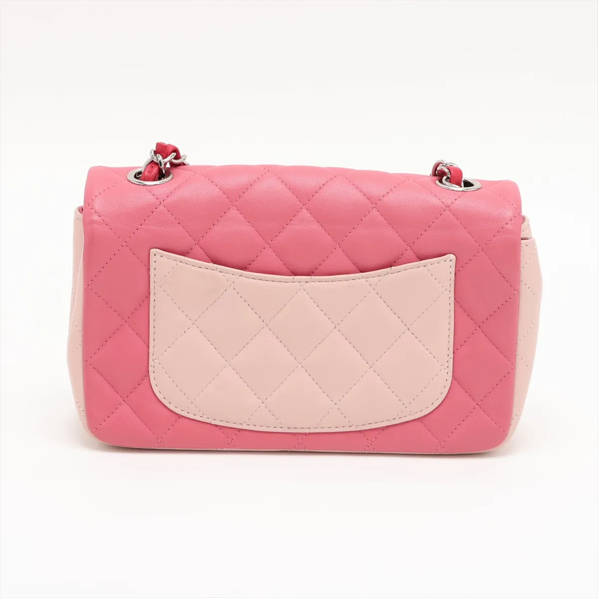 Mini Matelassé 20 Lambskin Single Flap Single Chain Bag, Pink x Beige, Silver Hardware, 19044804, Serial Number 19-series, A69900 — view 2