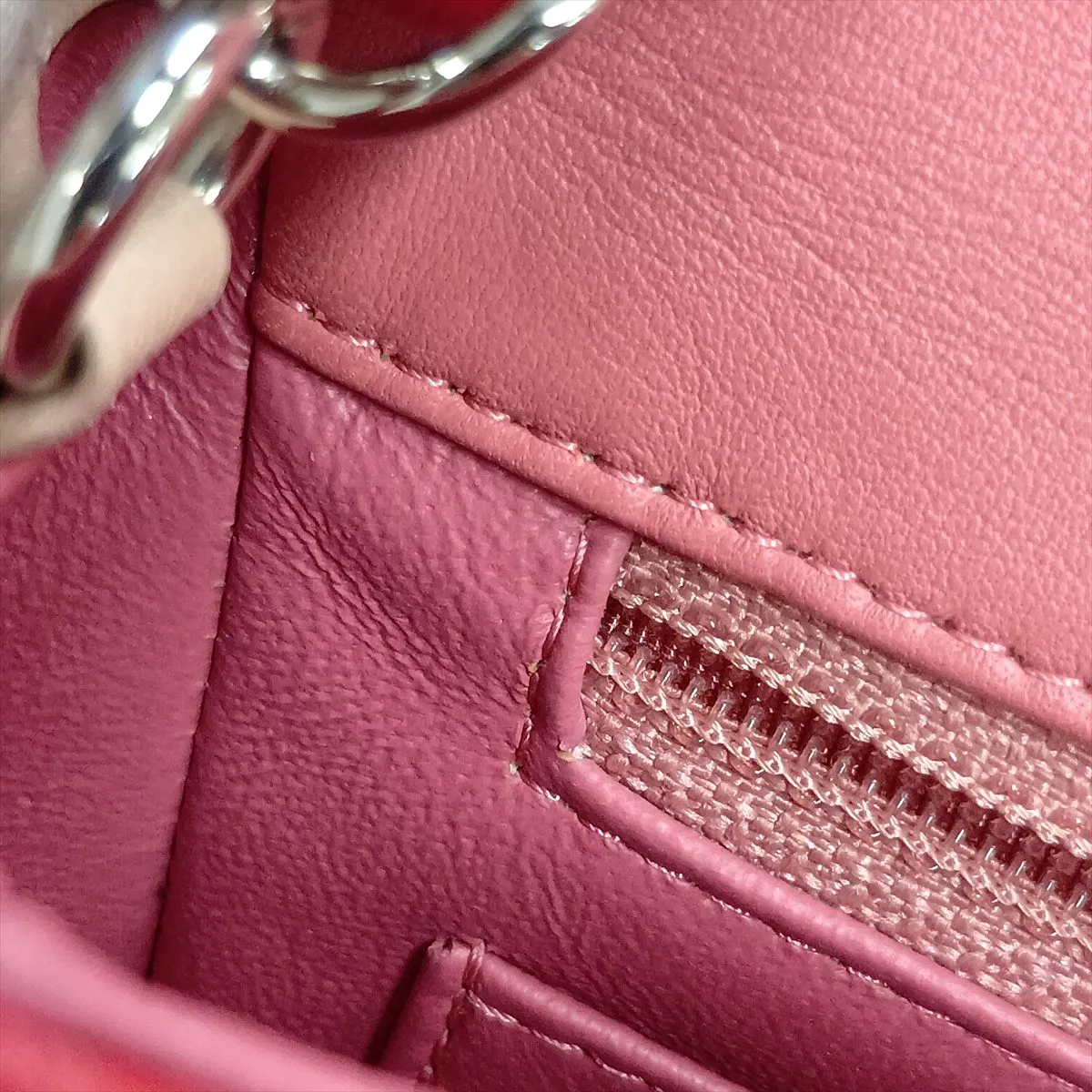 Mini Matelassé 20 Lambskin Single Flap Single Chain Bag, Pink x Beige, Silver Hardware, 19044804, Serial Number 19-series, A69900 — view 12