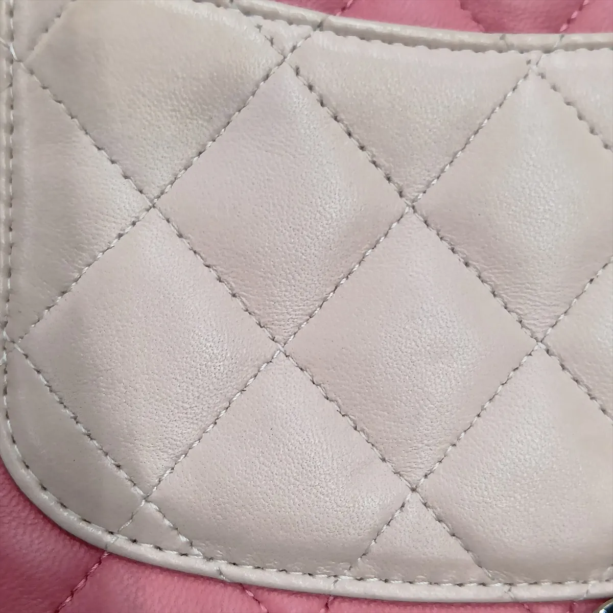 Mini Matelassé 20 Lambskin Single Flap Single Chain Bag, Pink x Beige, Silver Hardware, 19044804, Serial Number 19-series, A69900 — view 15