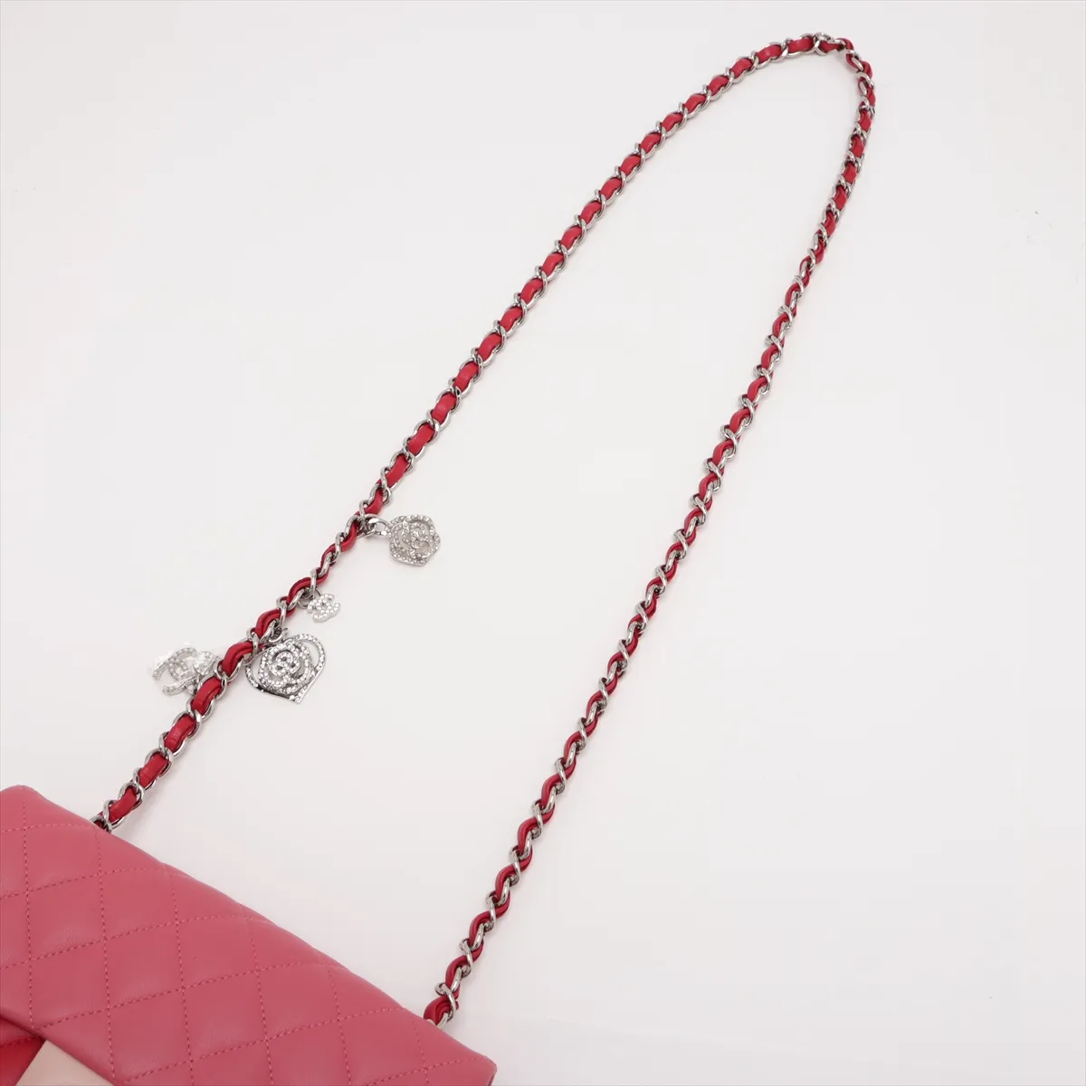Mini Matelassé 20 Lambskin Single Flap Single Chain Bag, Pink x Beige, Silver Hardware, 19044804, Serial Number 19-series, A69900 — view 5