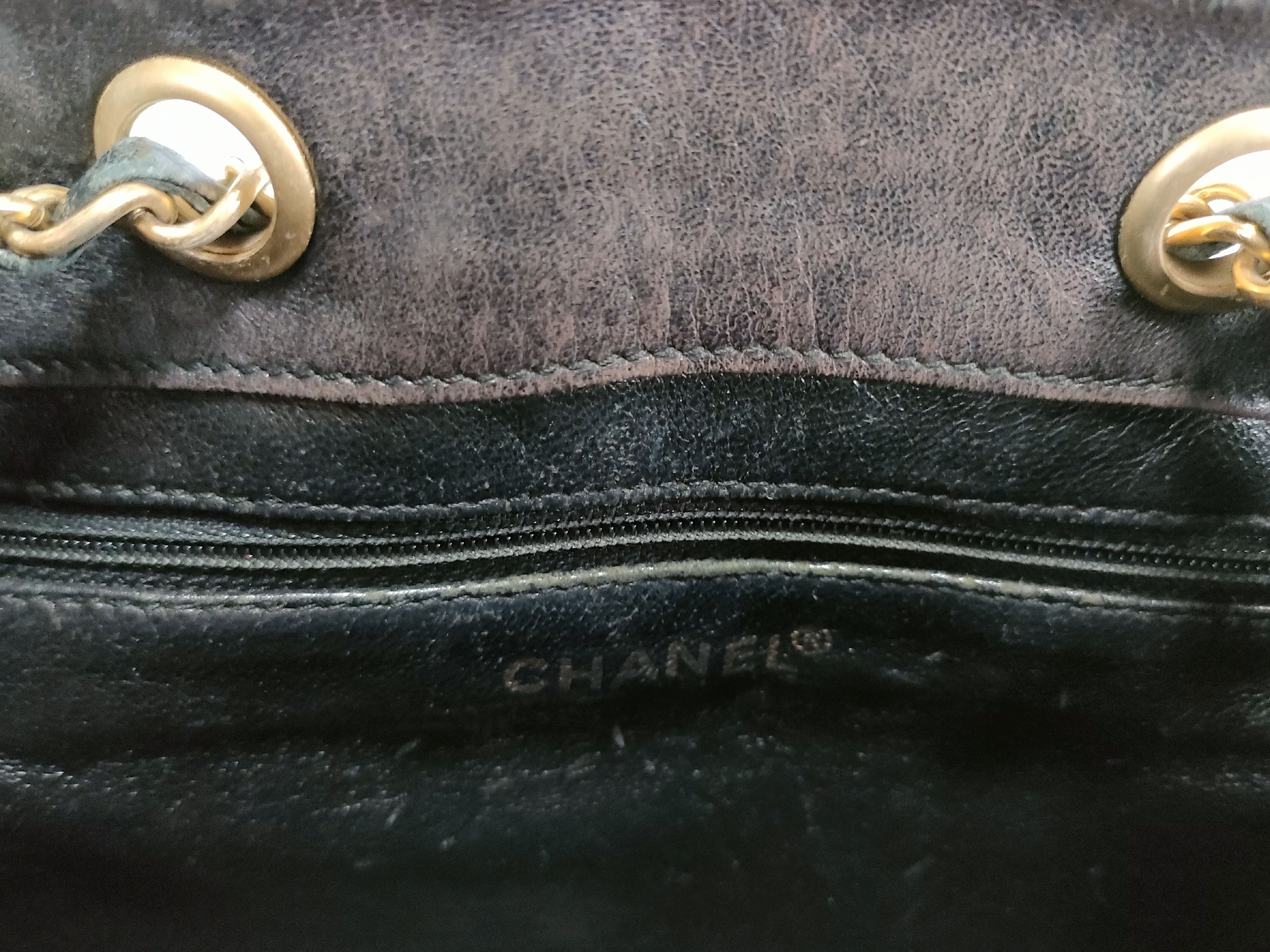 Chocolate Bar Chain Tote, Lambskin, with sticker residue, Shoulder Bag — view 11