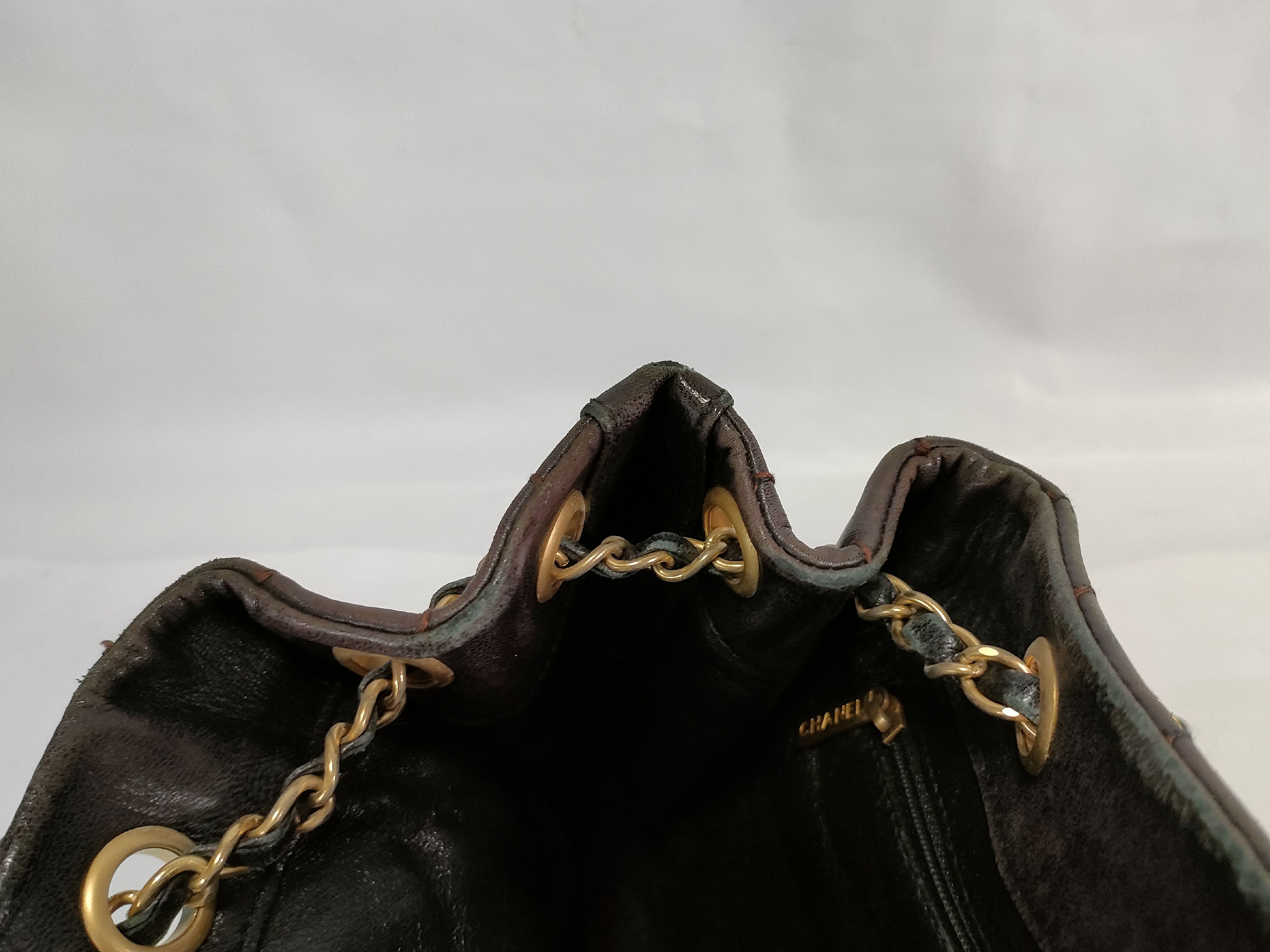 Chocolate Bar Chain Tote, Lambskin, with sticker residue, Shoulder Bag — view 12