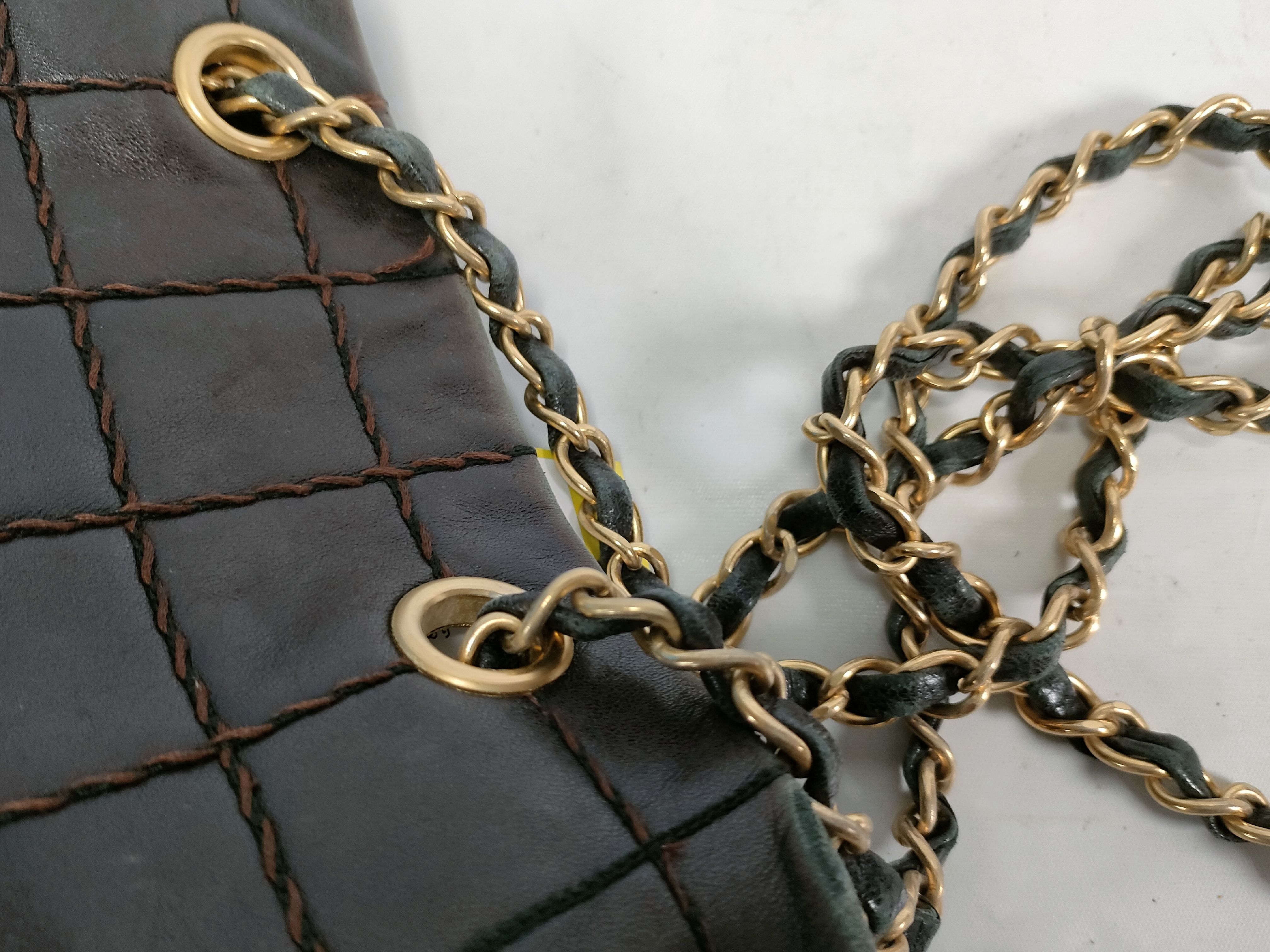 Chocolate Bar Chain Tote, Lambskin, with sticker residue, Shoulder Bag — view 5