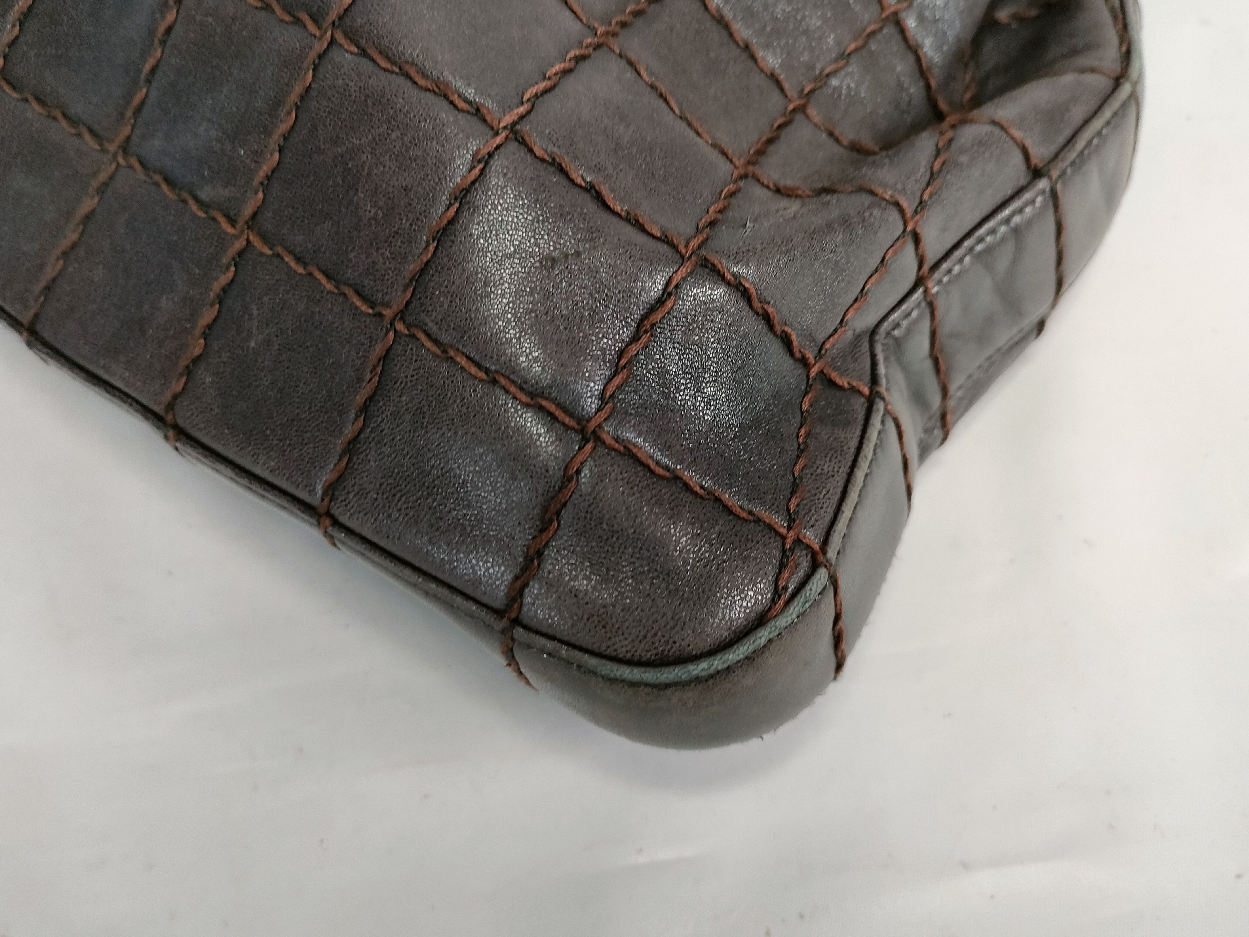 Chocolate Bar Chain Tote, Lambskin, with sticker residue, Shoulder Bag — view 6