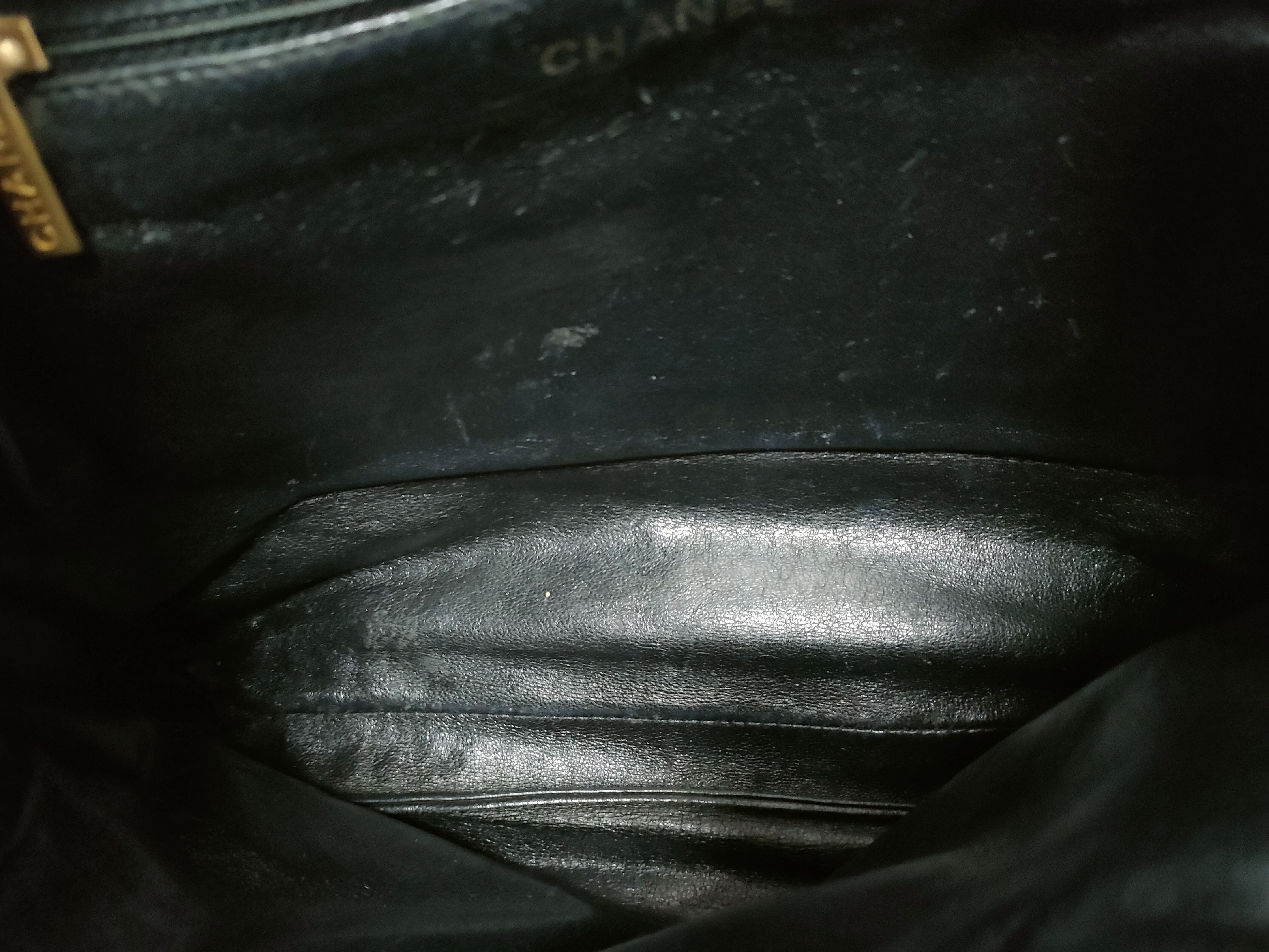 Chocolate Bar Chain Tote, Lambskin, with sticker residue, Shoulder Bag — view 9