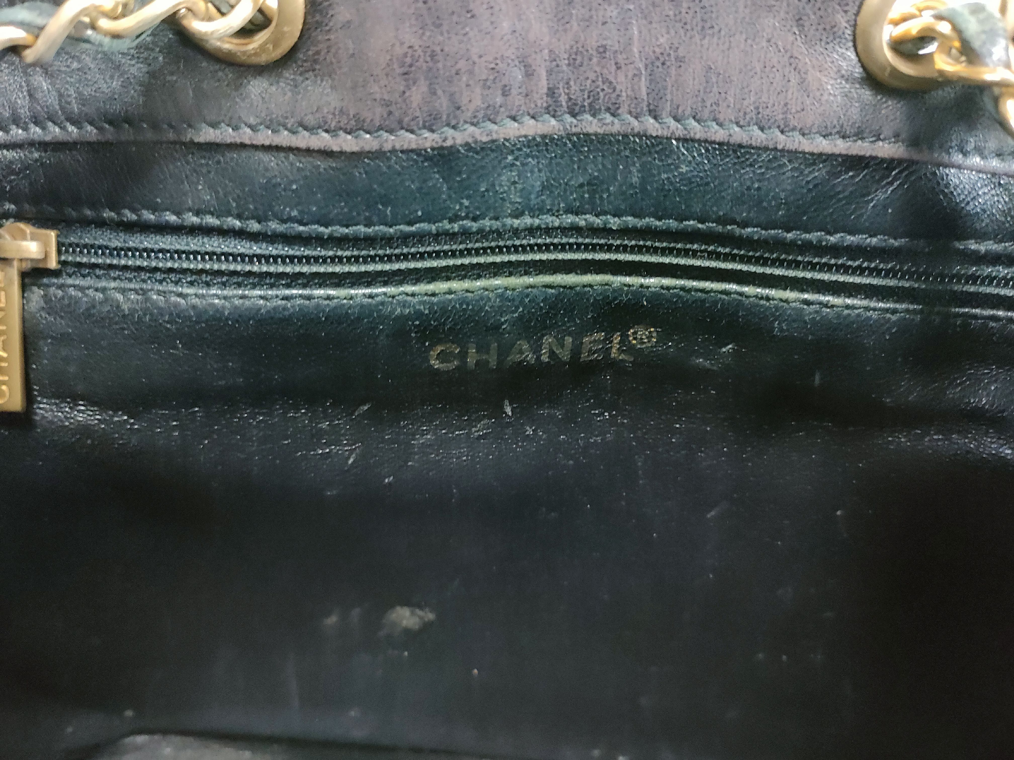 Chocolate Bar Chain Tote, Lambskin, with sticker residue, Shoulder Bag — view 10