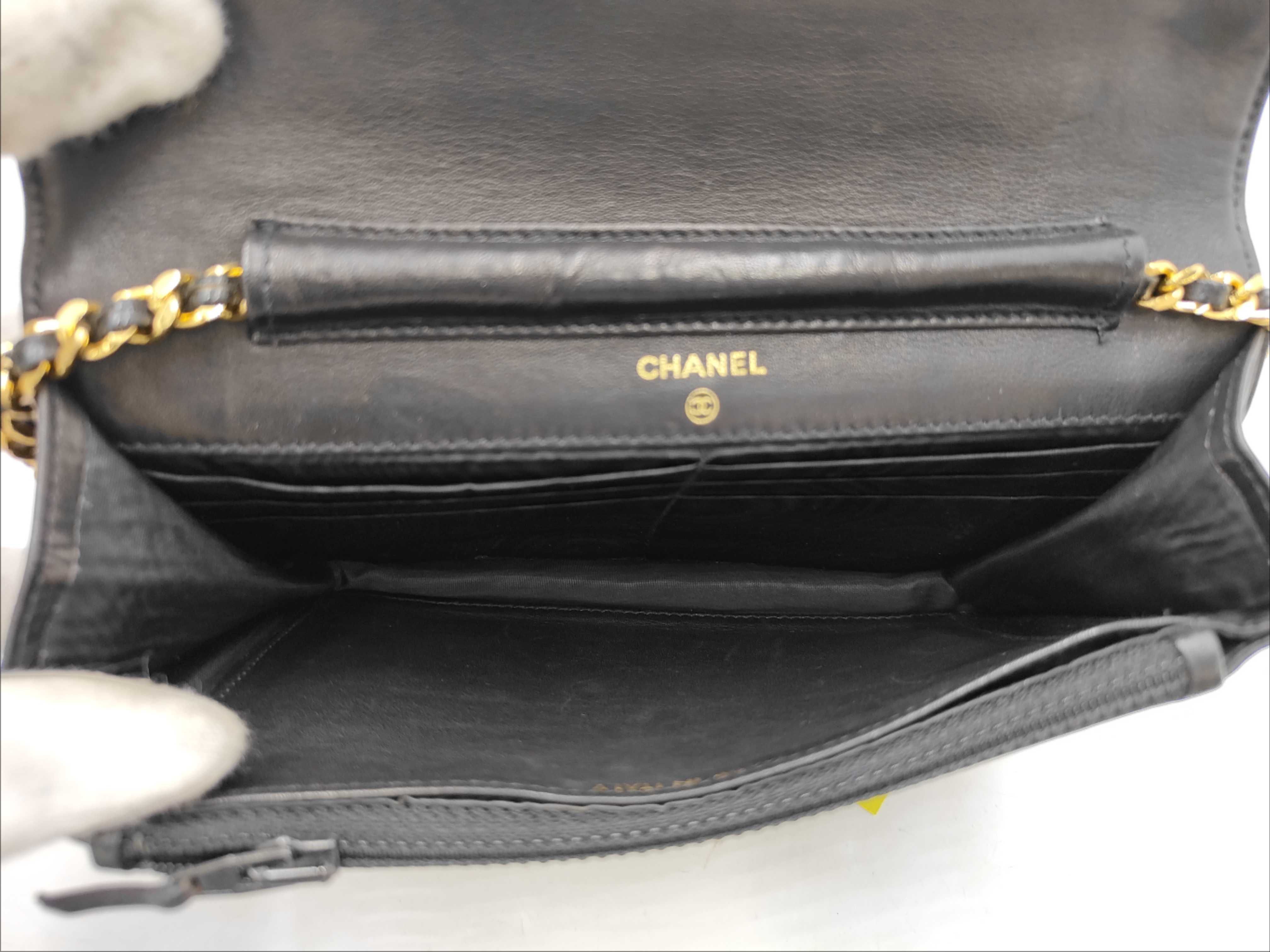 Caviar Skin Large Coco Chain Wallet — view 9