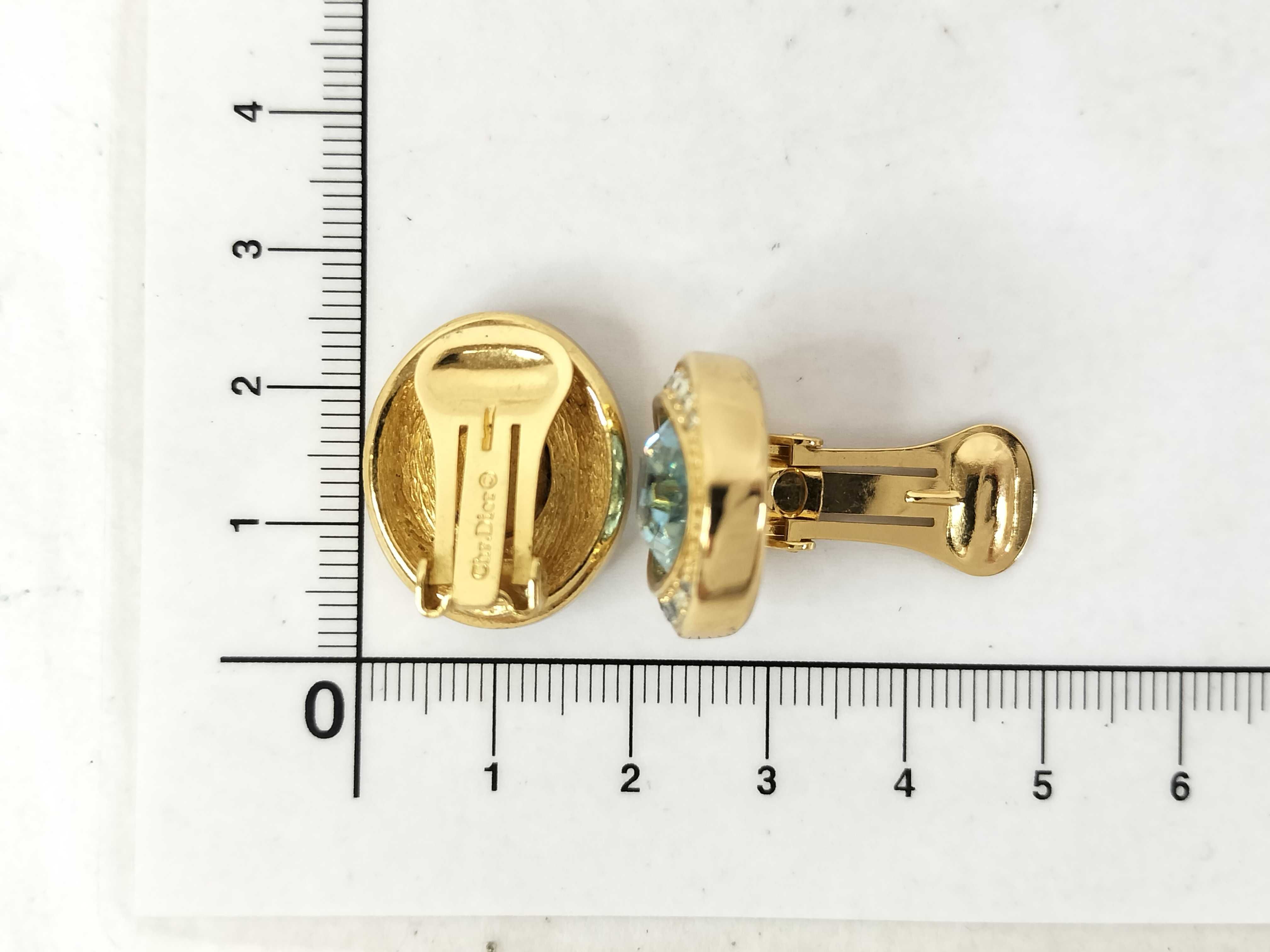 Earrings, Aqua Blue and Gold — view 6