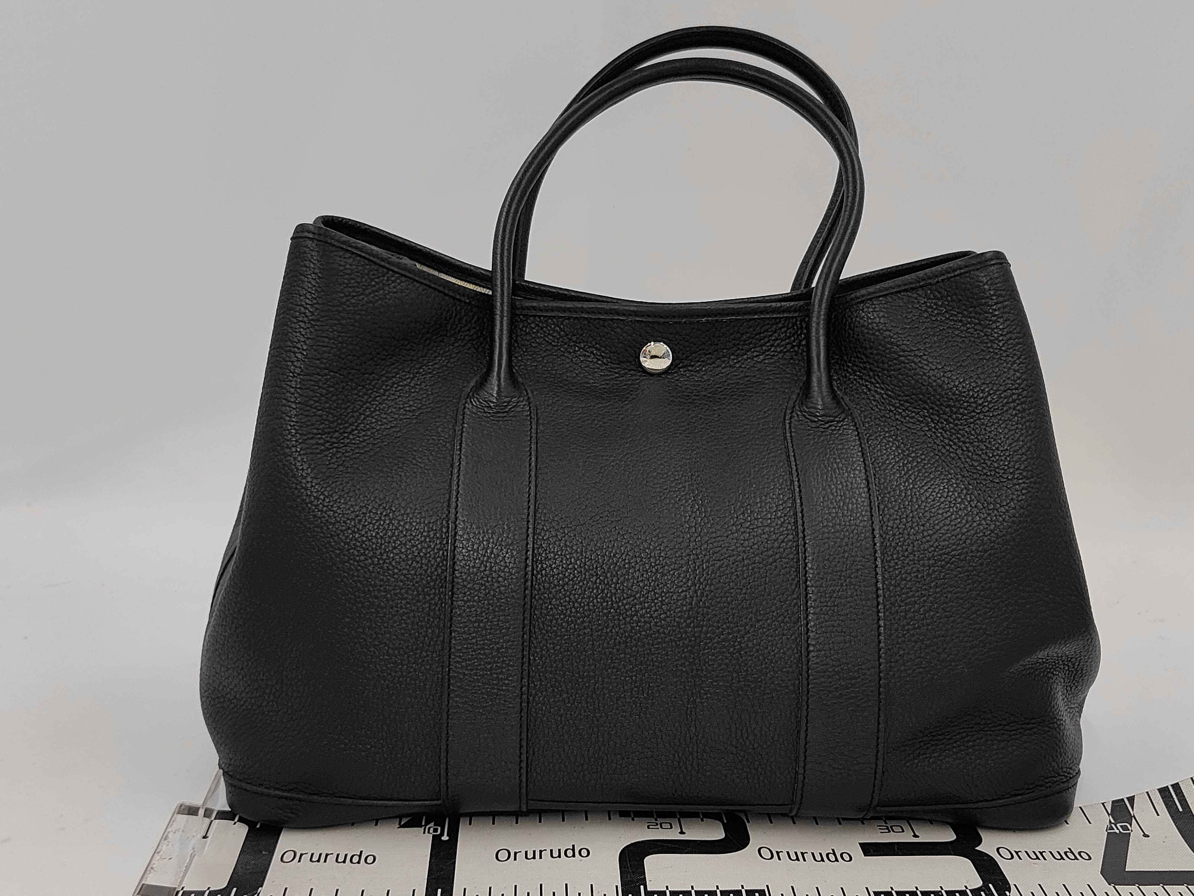 Garden Party 36 Negonda M stamp Tote Bag Black Tote Bag — view 2