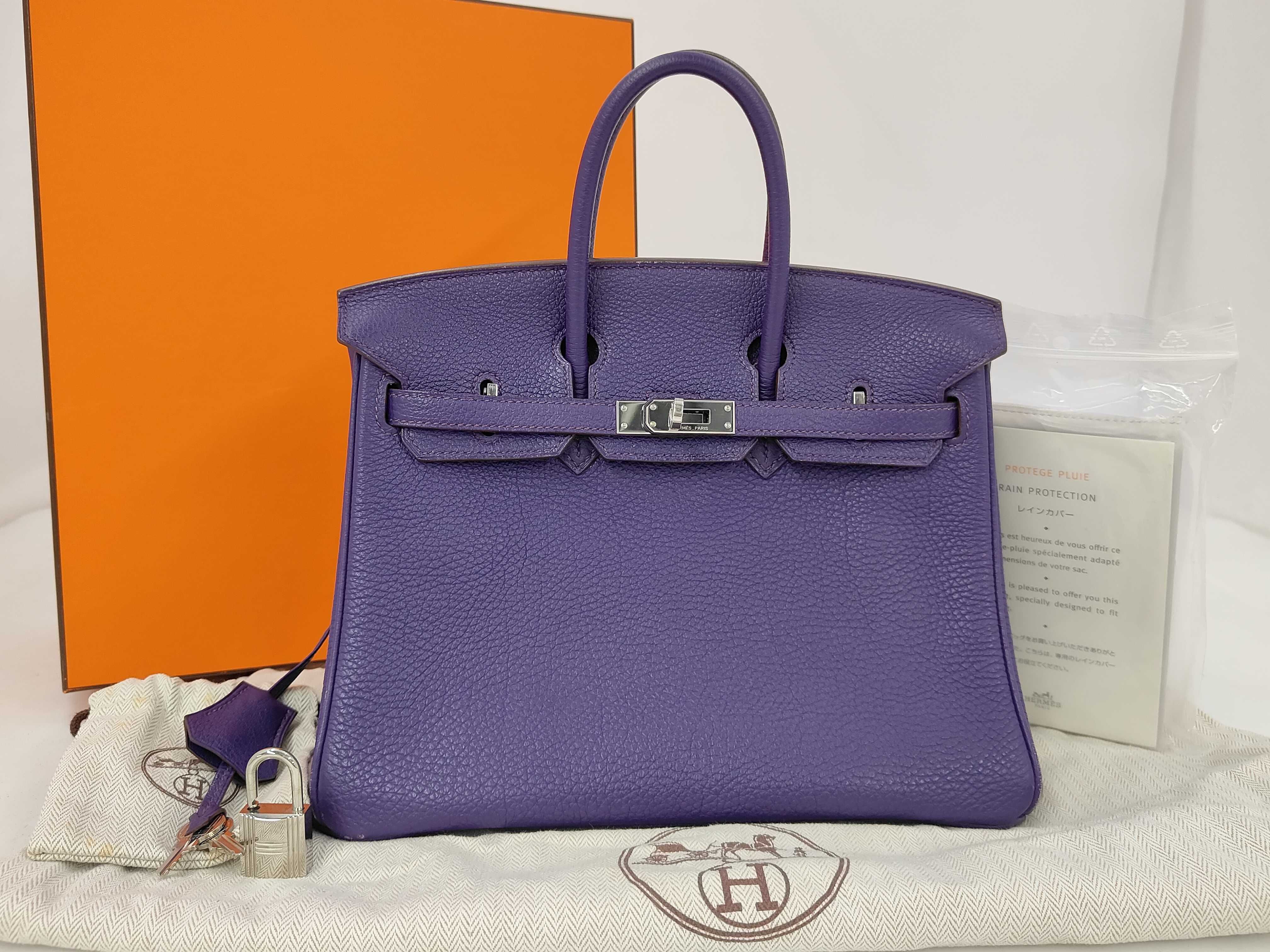 Birkin 25 Togo Iris Silver Hardware N Stamp Handbag