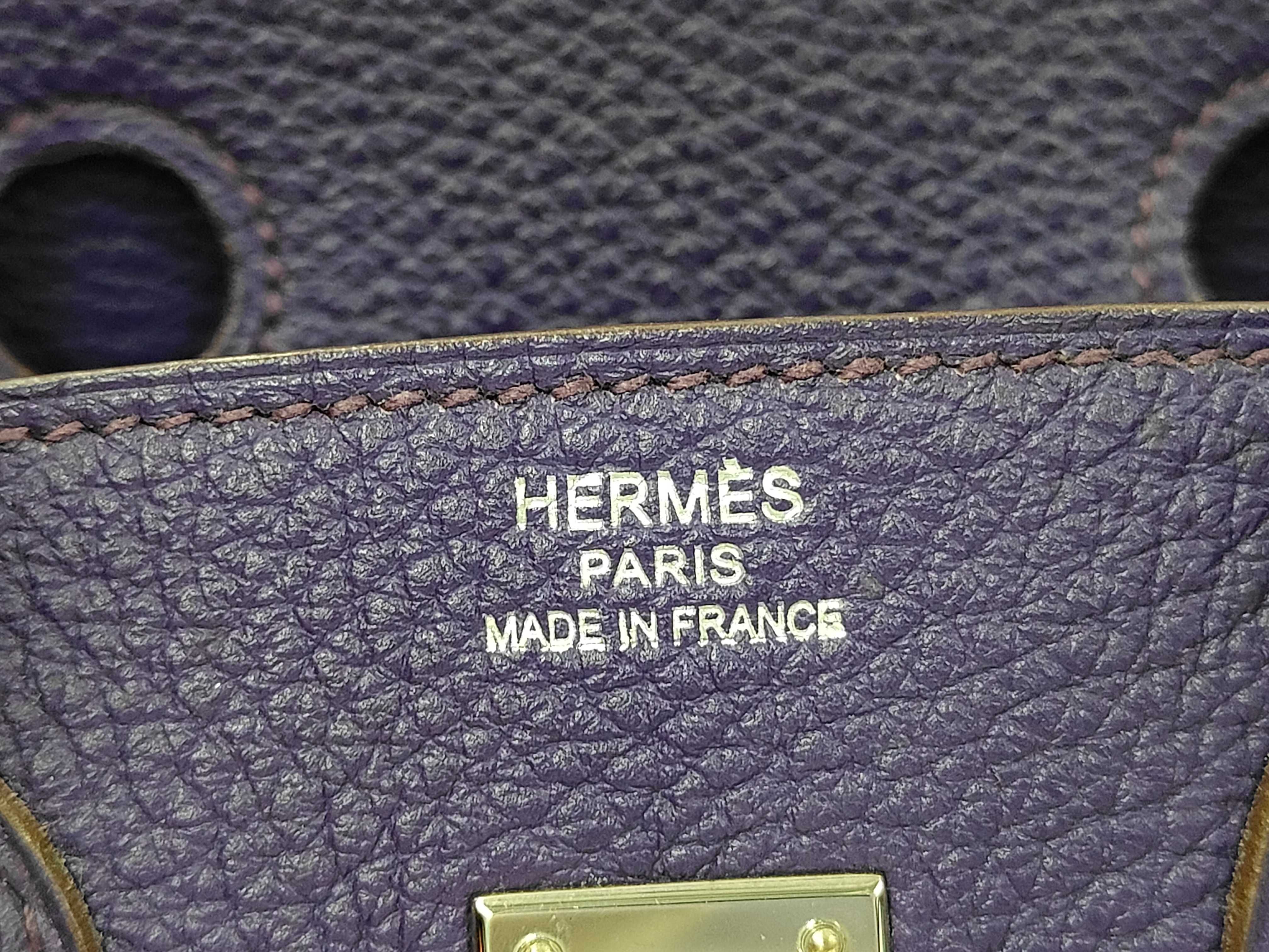 Birkin 25 Togo Iris Silver Hardware N Stamp Handbag — view 11