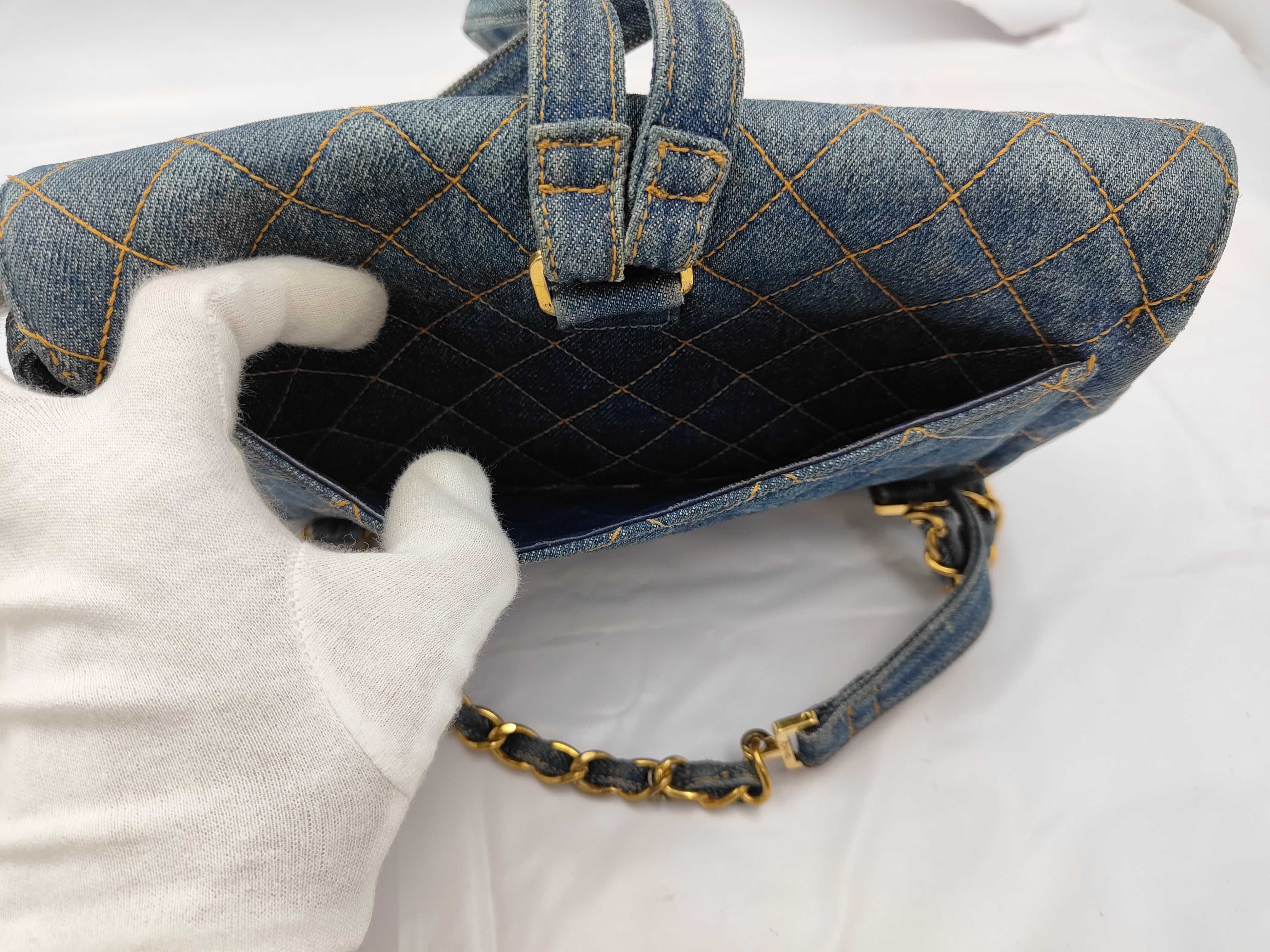 denim Matelassé turnlock backpack rucksack — view 7