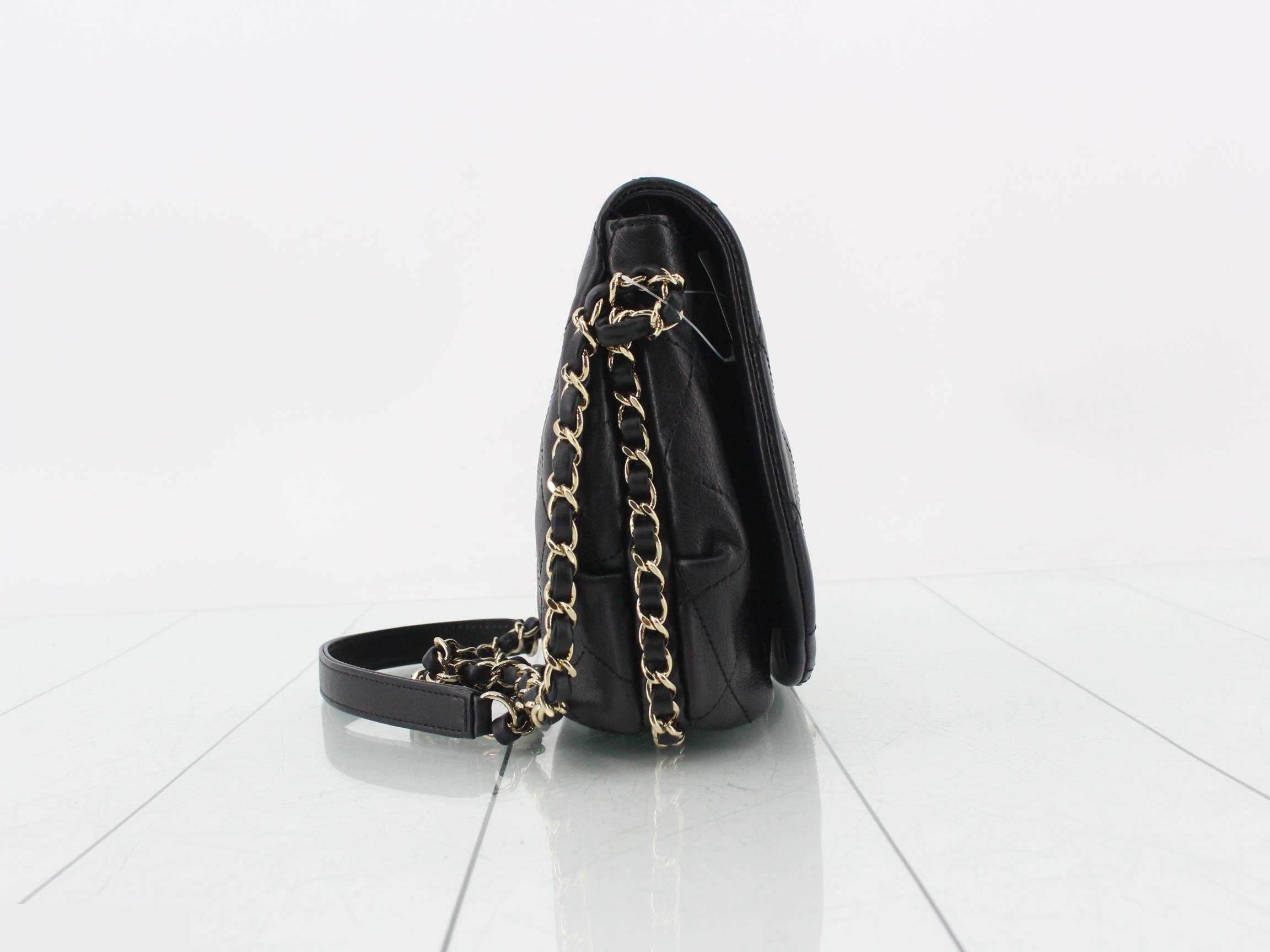 Matelassé Leather Chain Shoulder Bag — view 4