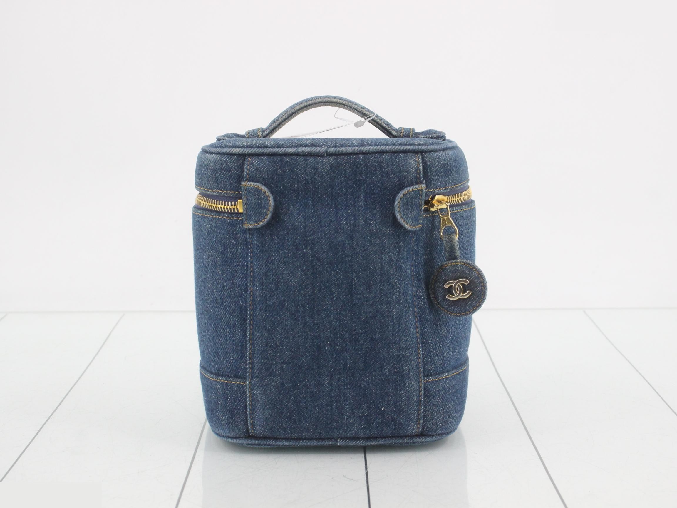 No. 4 Indigo Denim Vertical Vanity Case — view 2