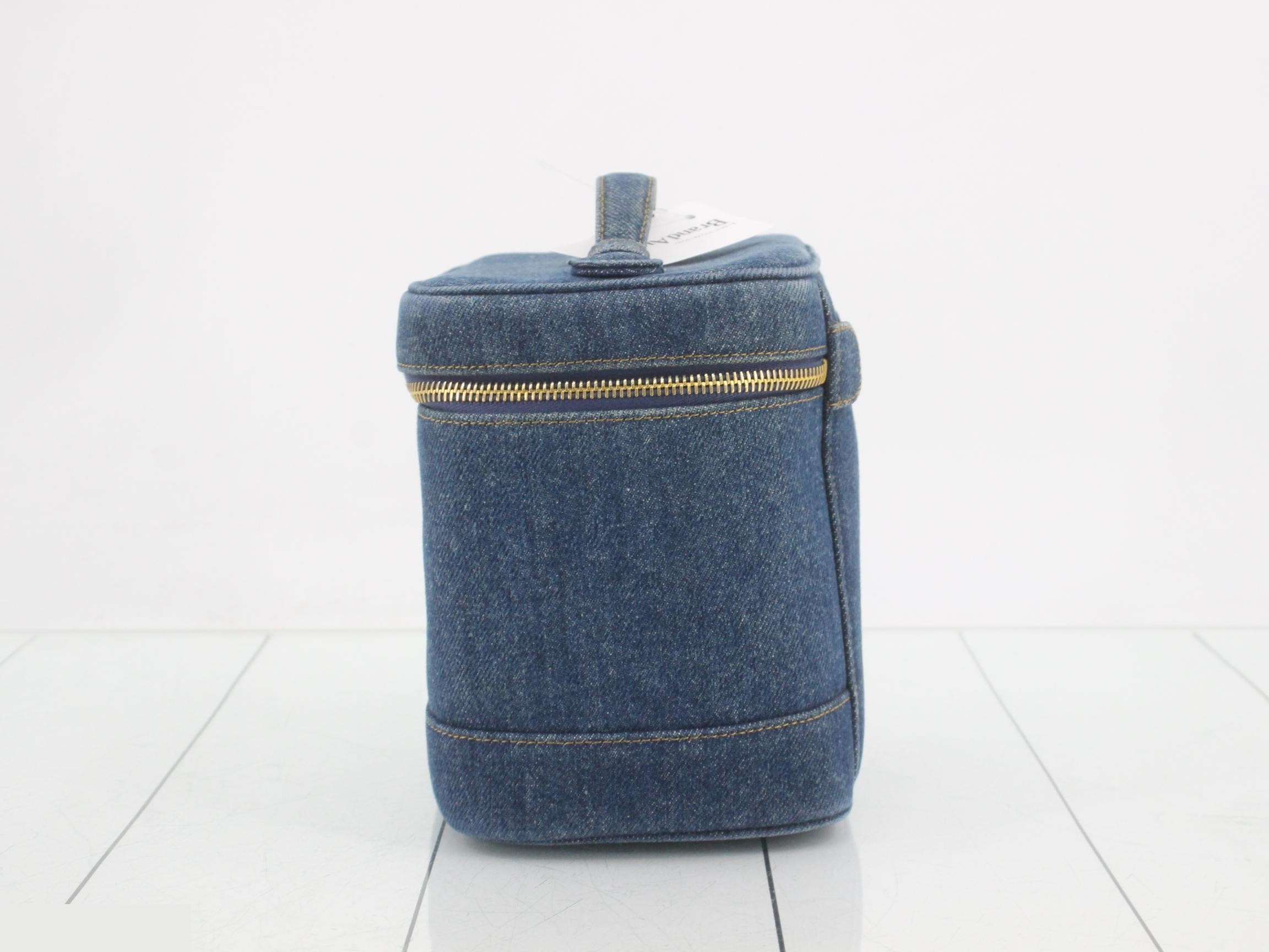 No. 4 Indigo Denim Vertical Vanity Case — view 3