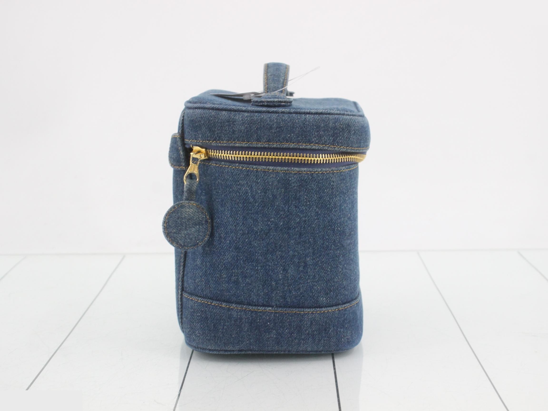 No. 4 Indigo Denim Vertical Vanity Case — view 4