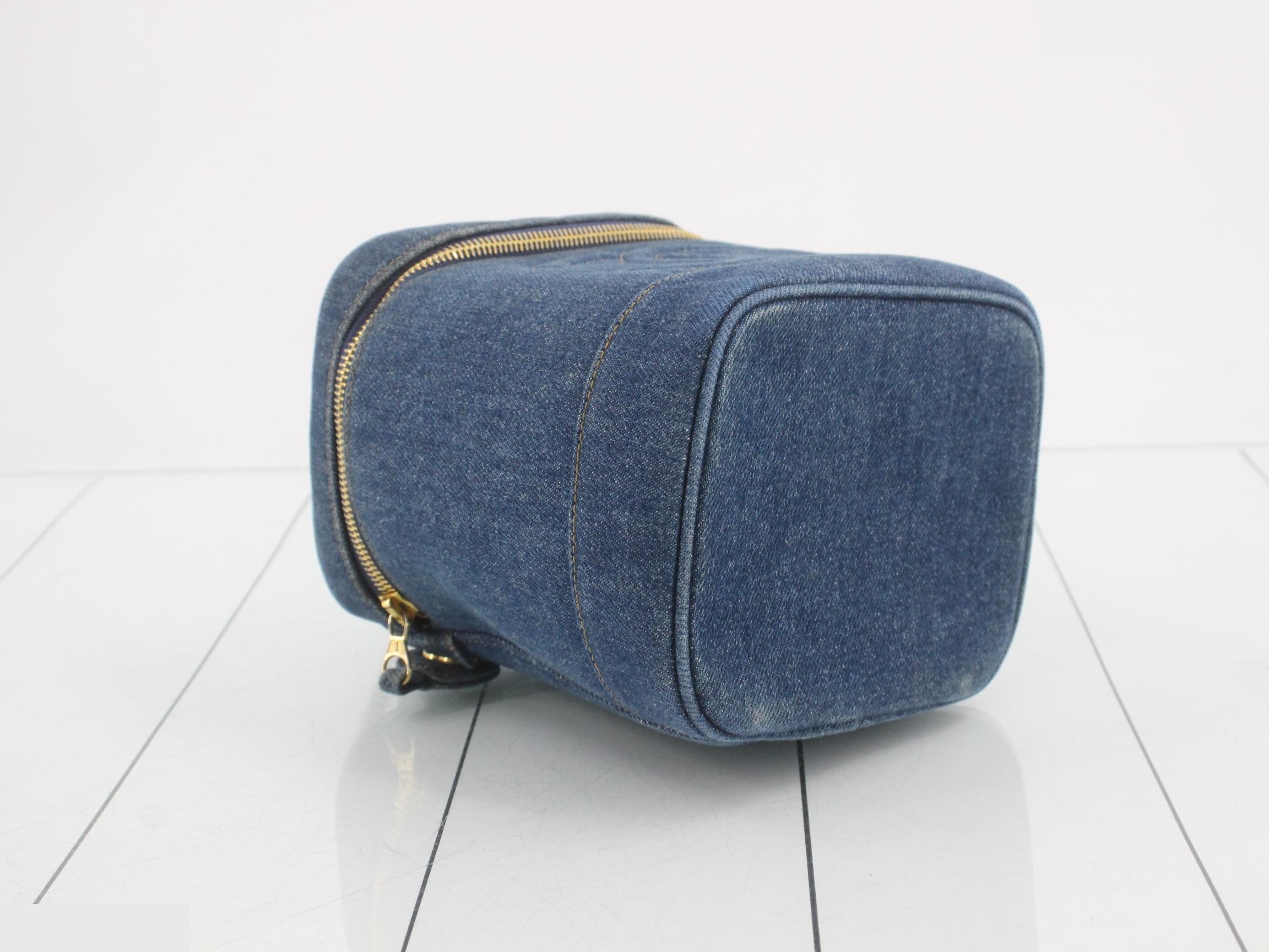 No. 4 Indigo Denim Vertical Vanity Case — view 5