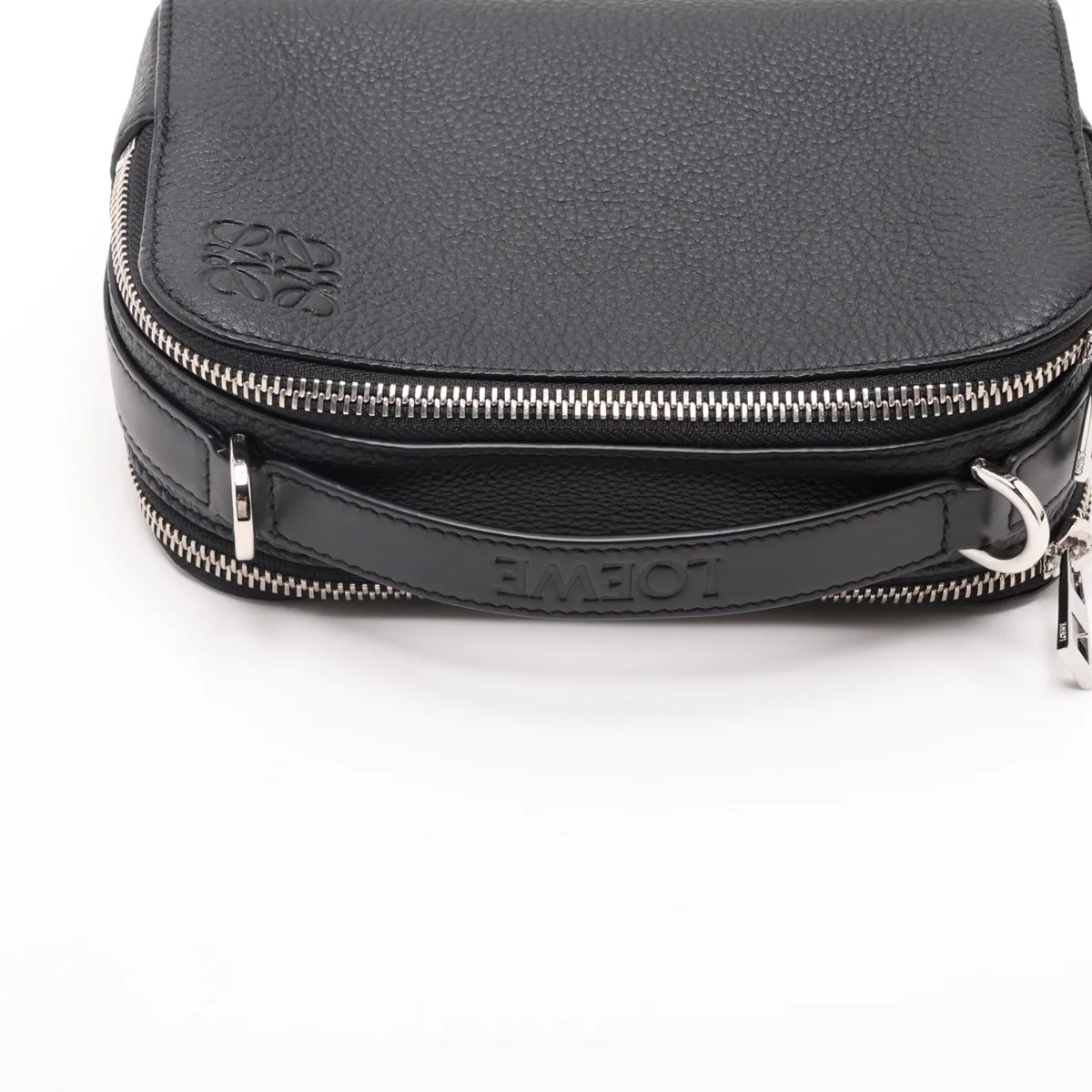 Crossbody Camera Bag Mini Leather Shoulder Bag Black — view 5