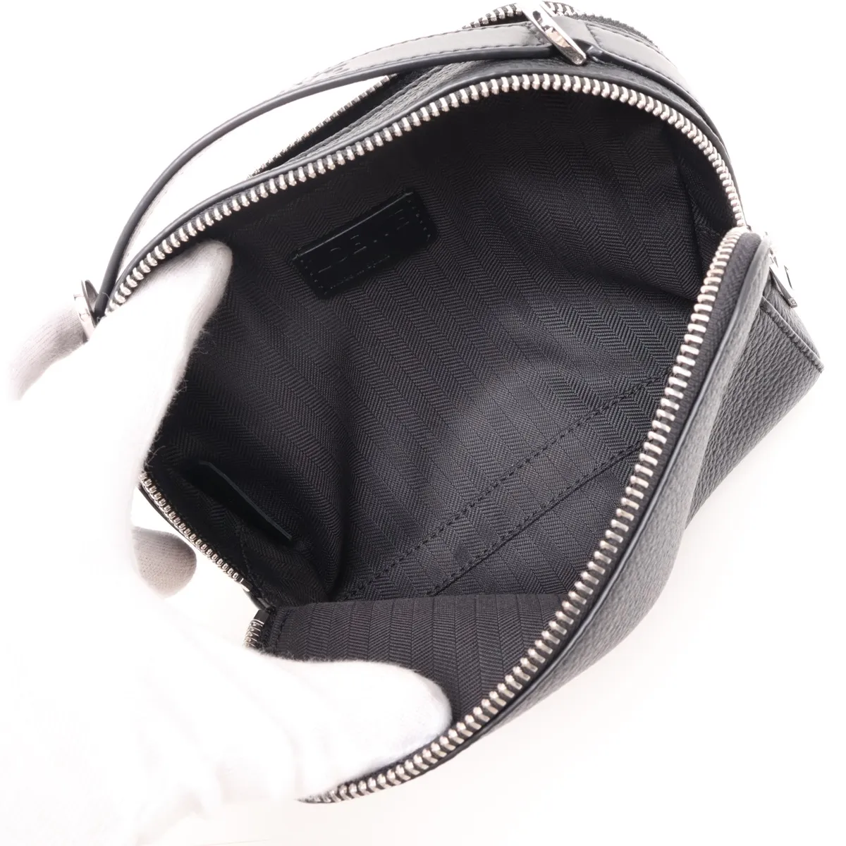 Crossbody Camera Bag Mini Leather Shoulder Bag Black — view 9