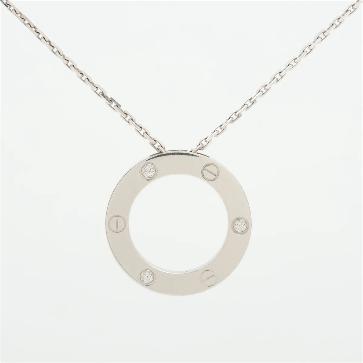 Love Circle Half Diamond Necklace, 750 (WG), 13.7g, RF6185, Metal wear, B7014600