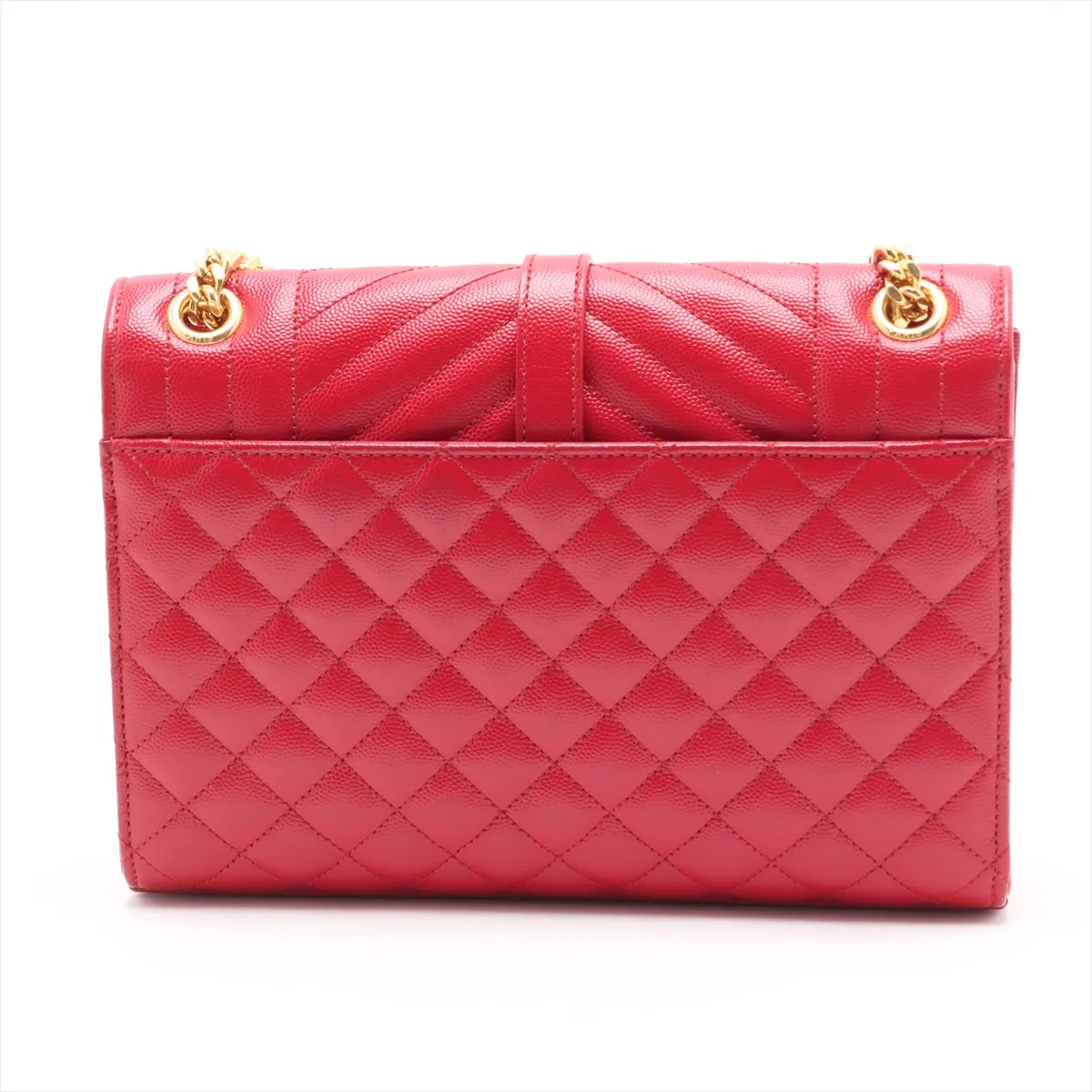 Envelope Leather Chain Shoulder Bag Red 487206 — view 2