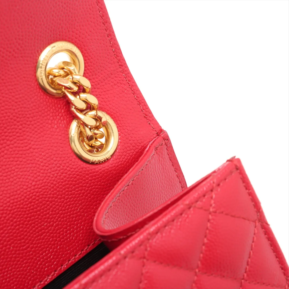 Envelope Leather Chain Shoulder Bag Red 487206 — view 11